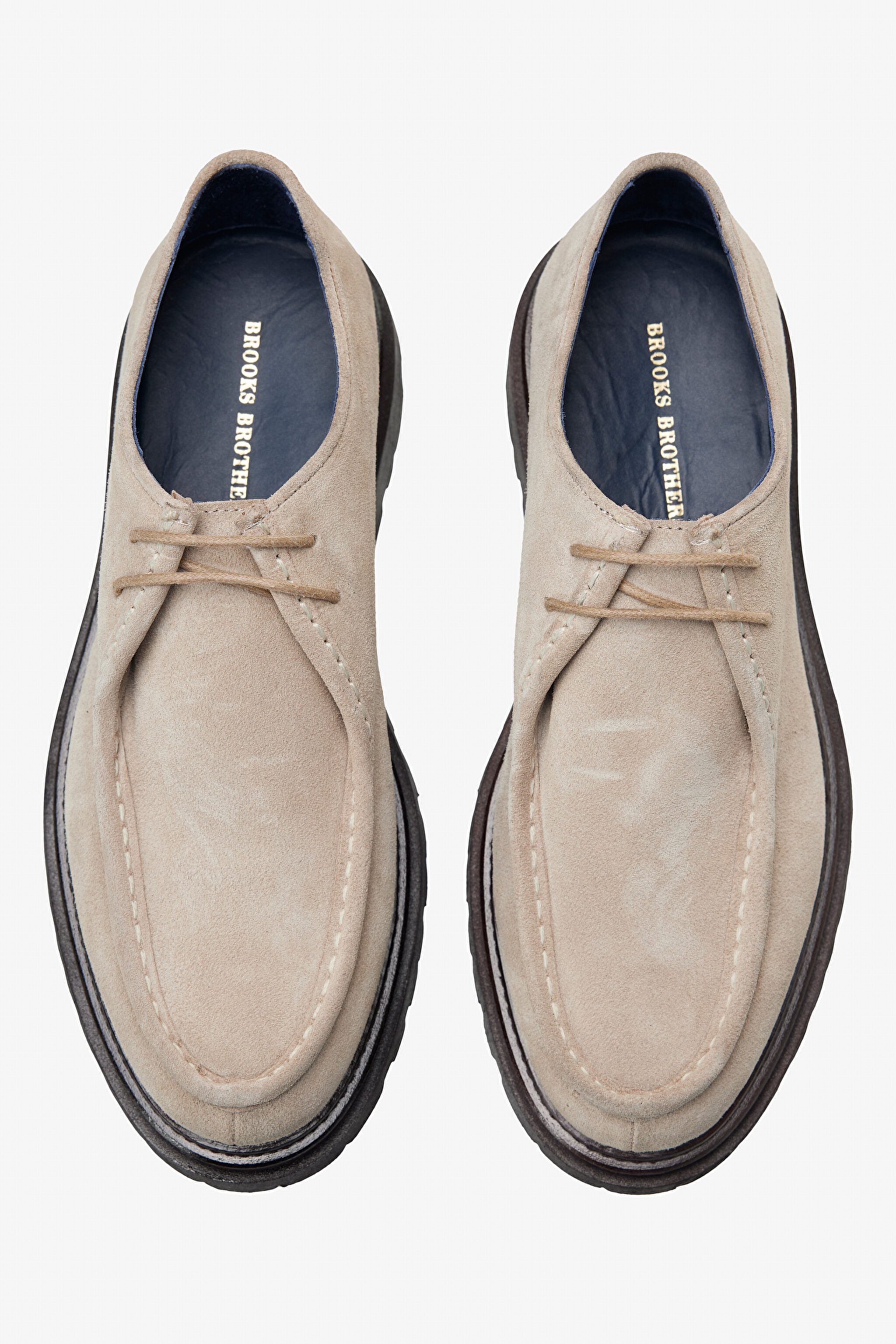 100% Süet Bağcıklı Loafer - Bej (görsel 3)