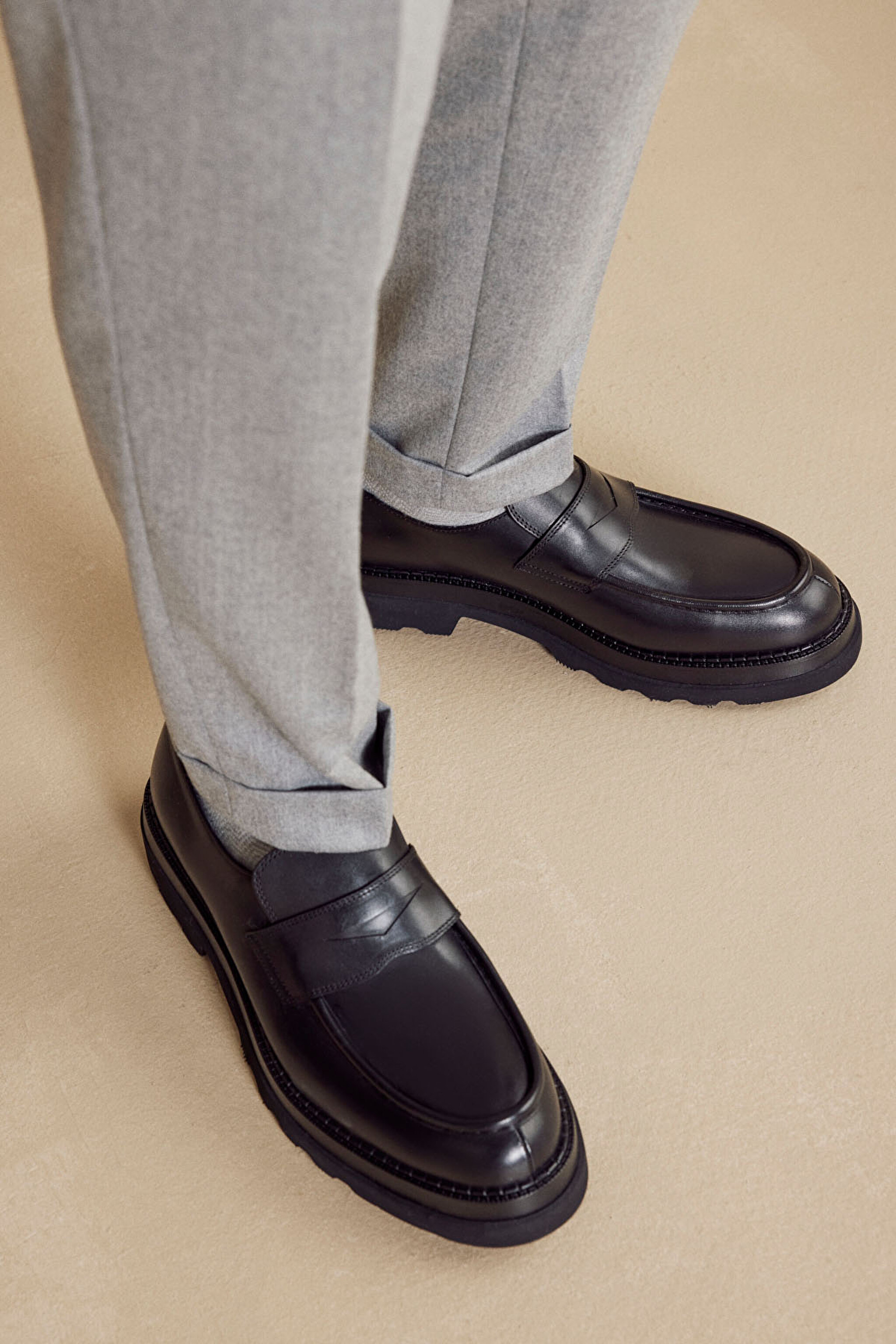 %100 Deri Loafer - Siyah