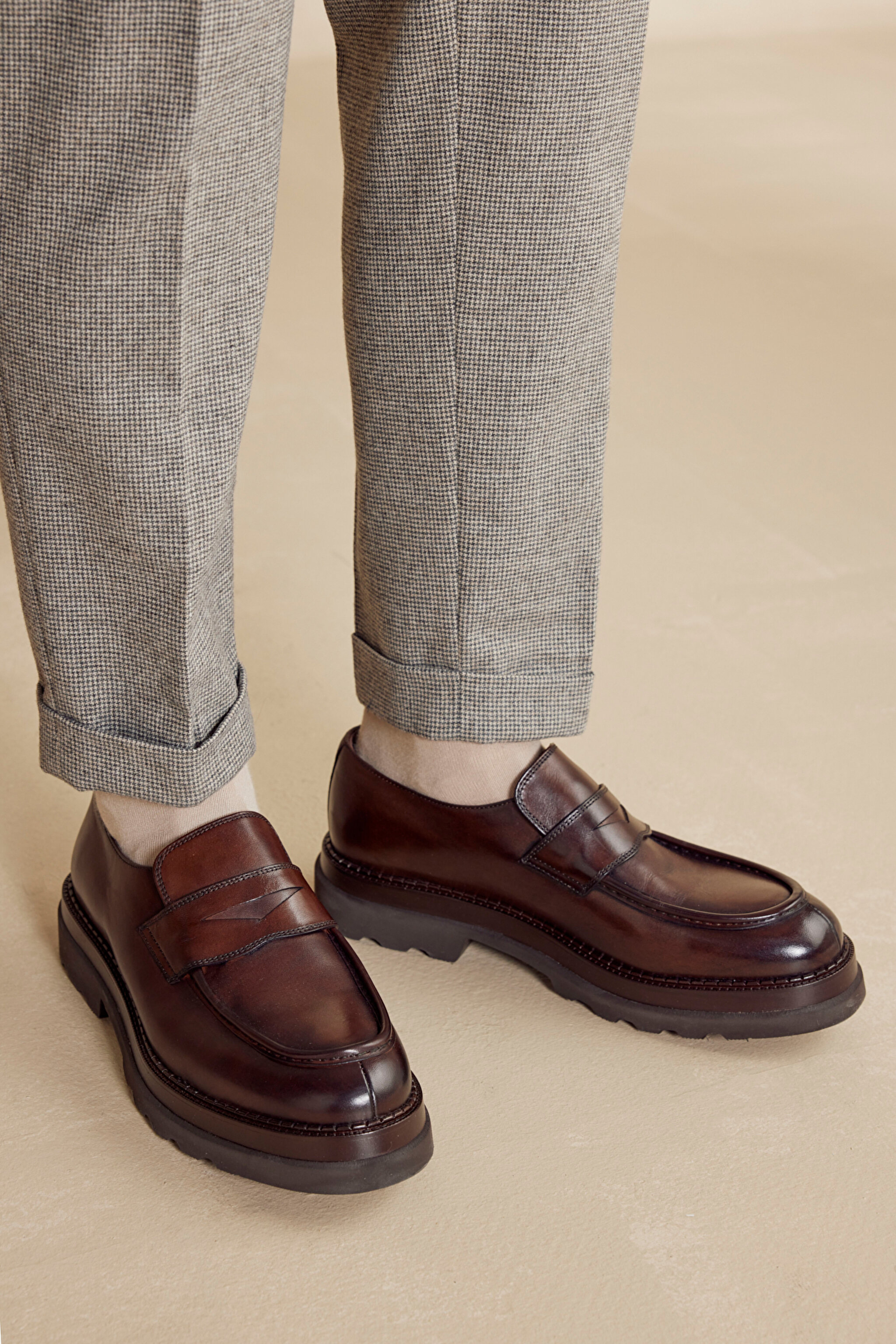 %100 Deri Loafer - Kahverengi