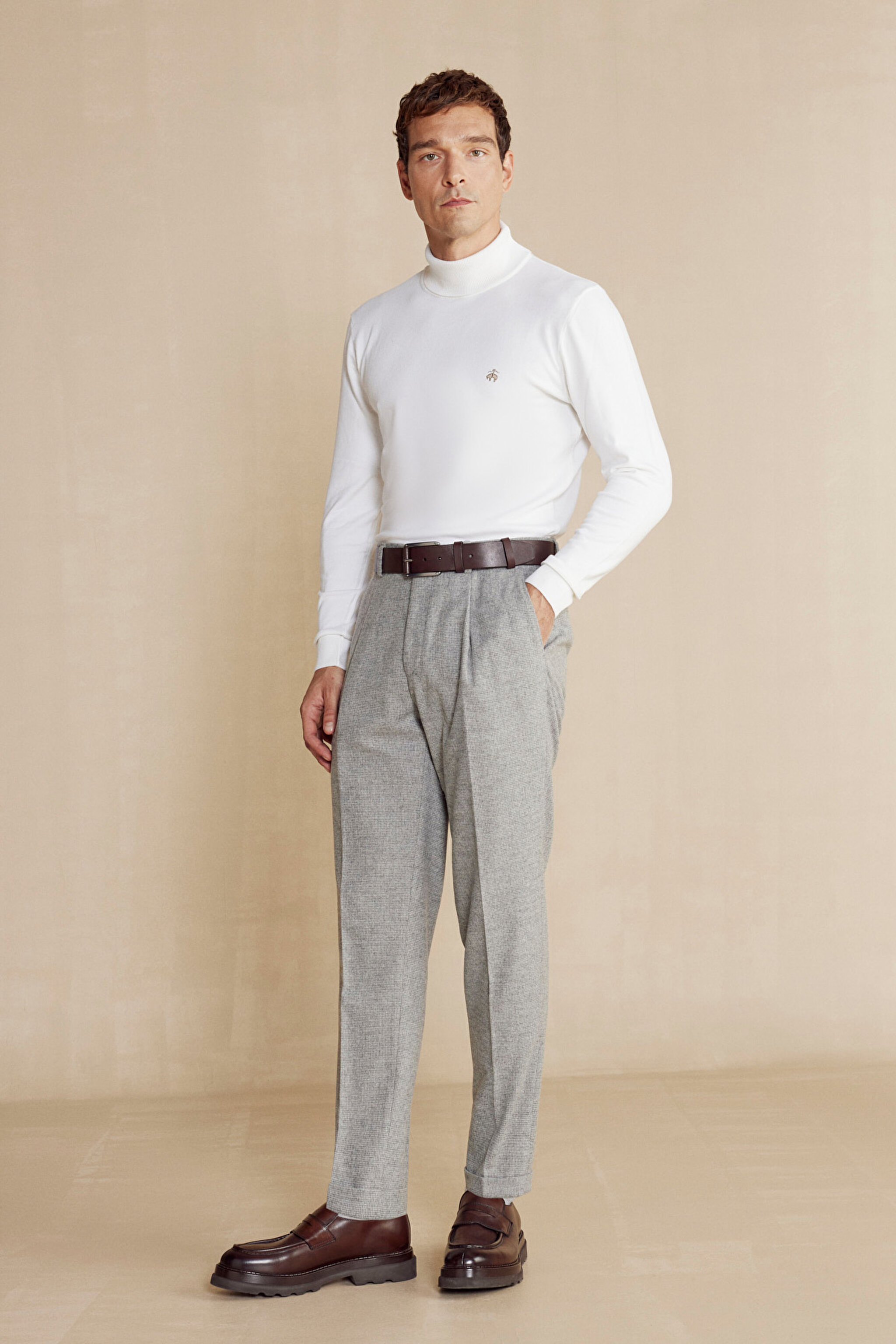 Yün Kaırşımlı Regular Fit Erkek Jogger Pantolon - Gri