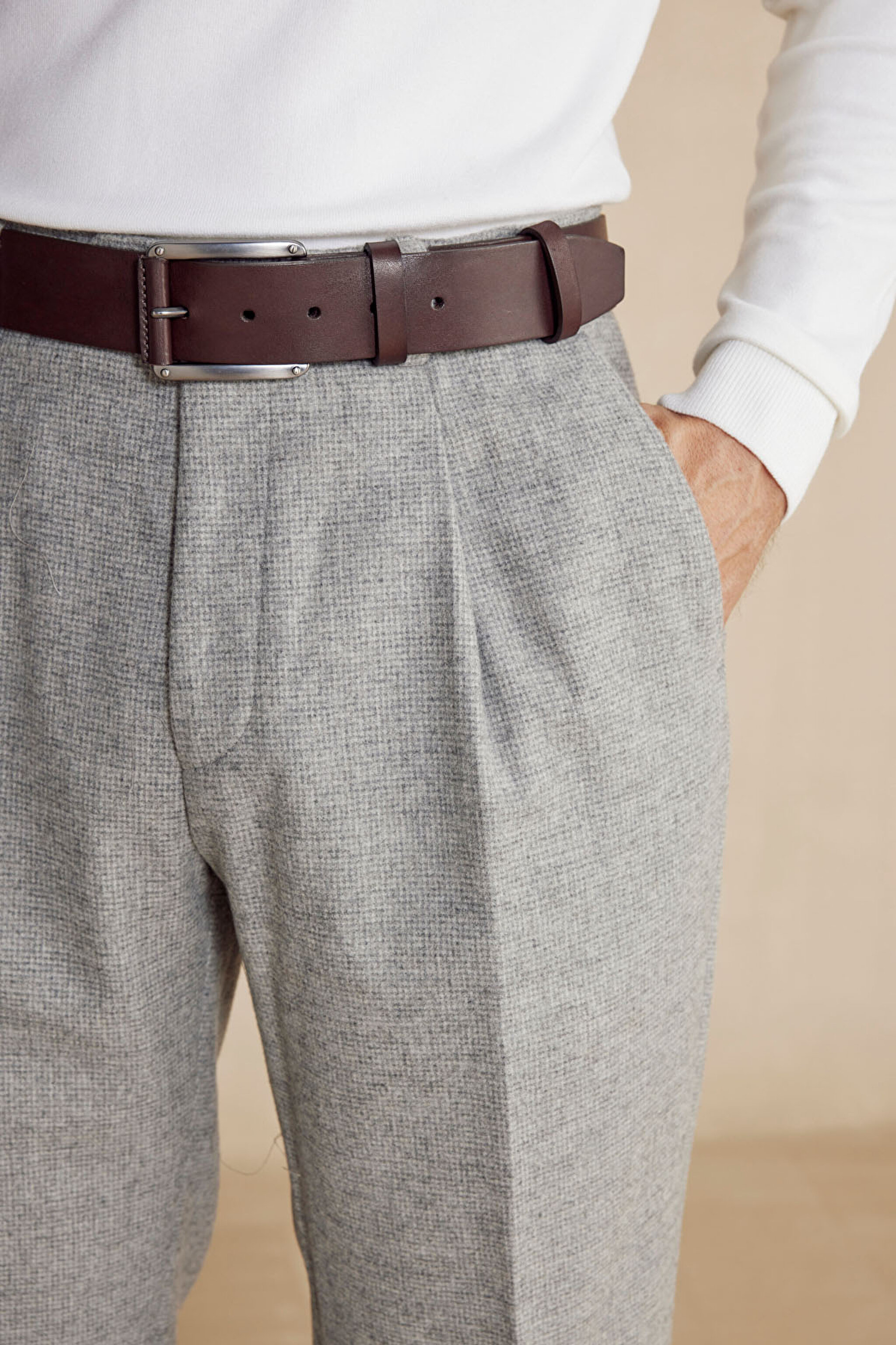 Yün Kaırşımlı Regular Fit Erkek Jogger Pantolon - Gri (görsel 6)