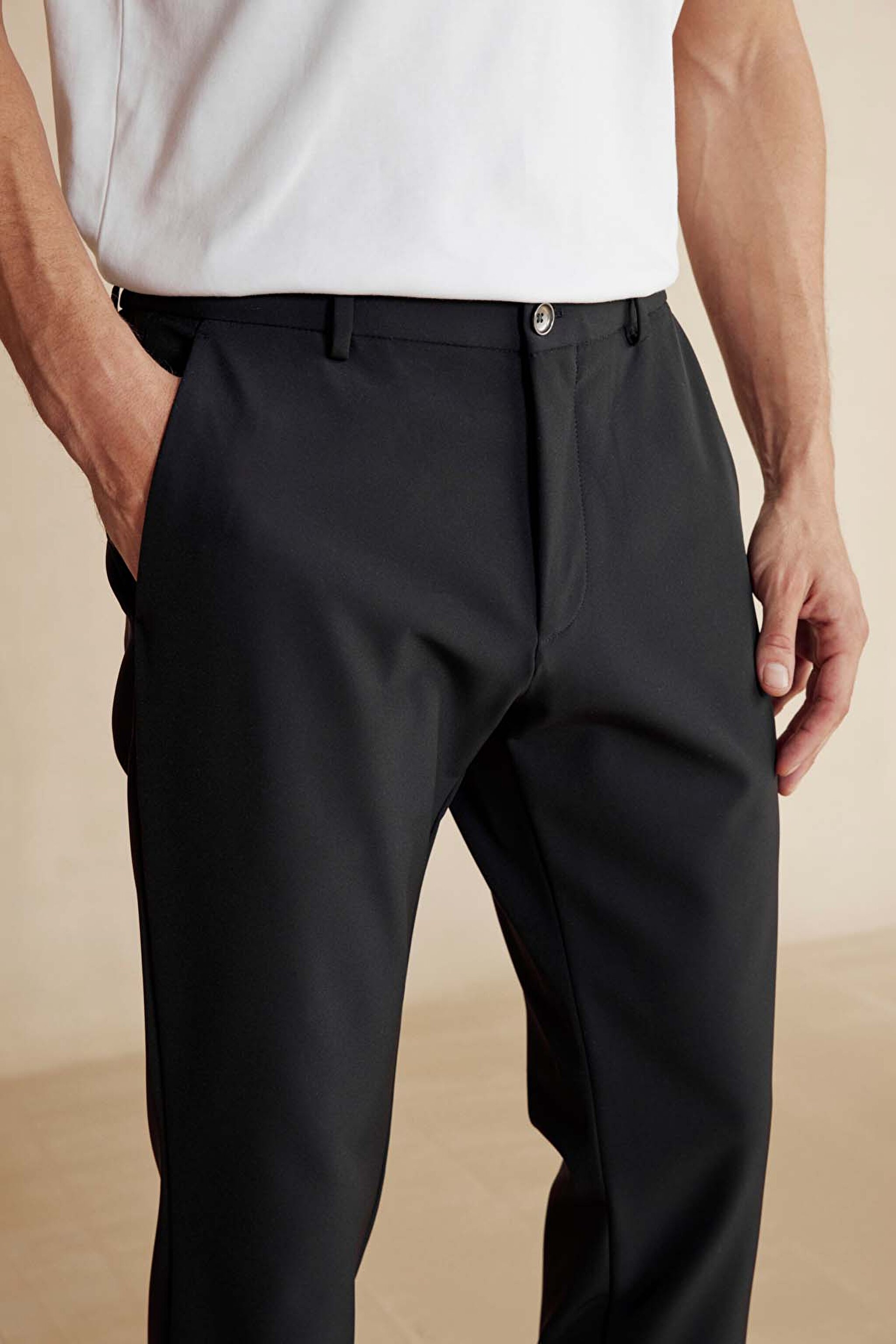 İçten Bağcıklı Jogger Performans Erkek Pantolon - Siyah (görsel 5)