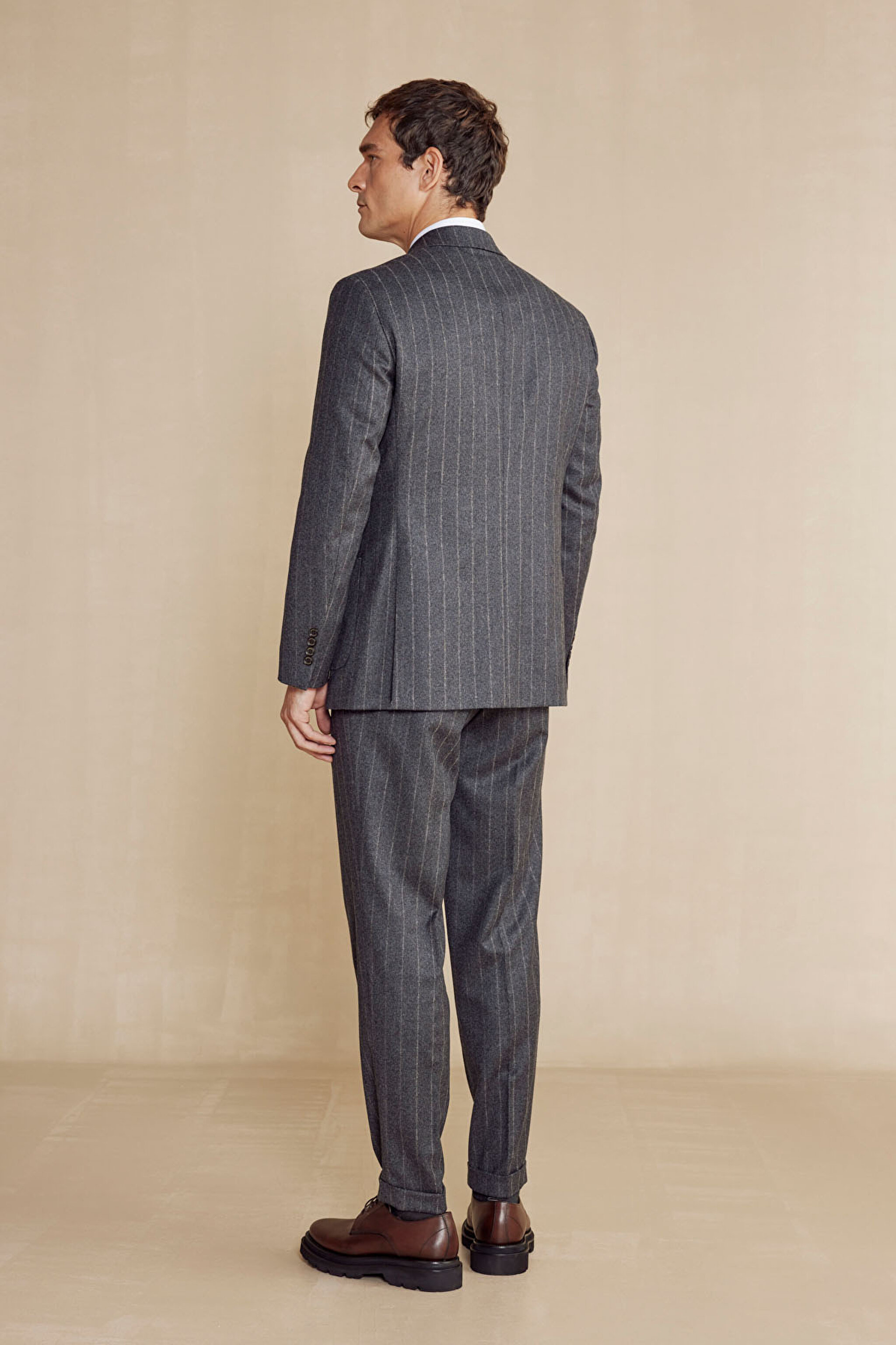 Slim Fit Kaşmir Karışım Takım Elbise - Antrasit (görsel 7)