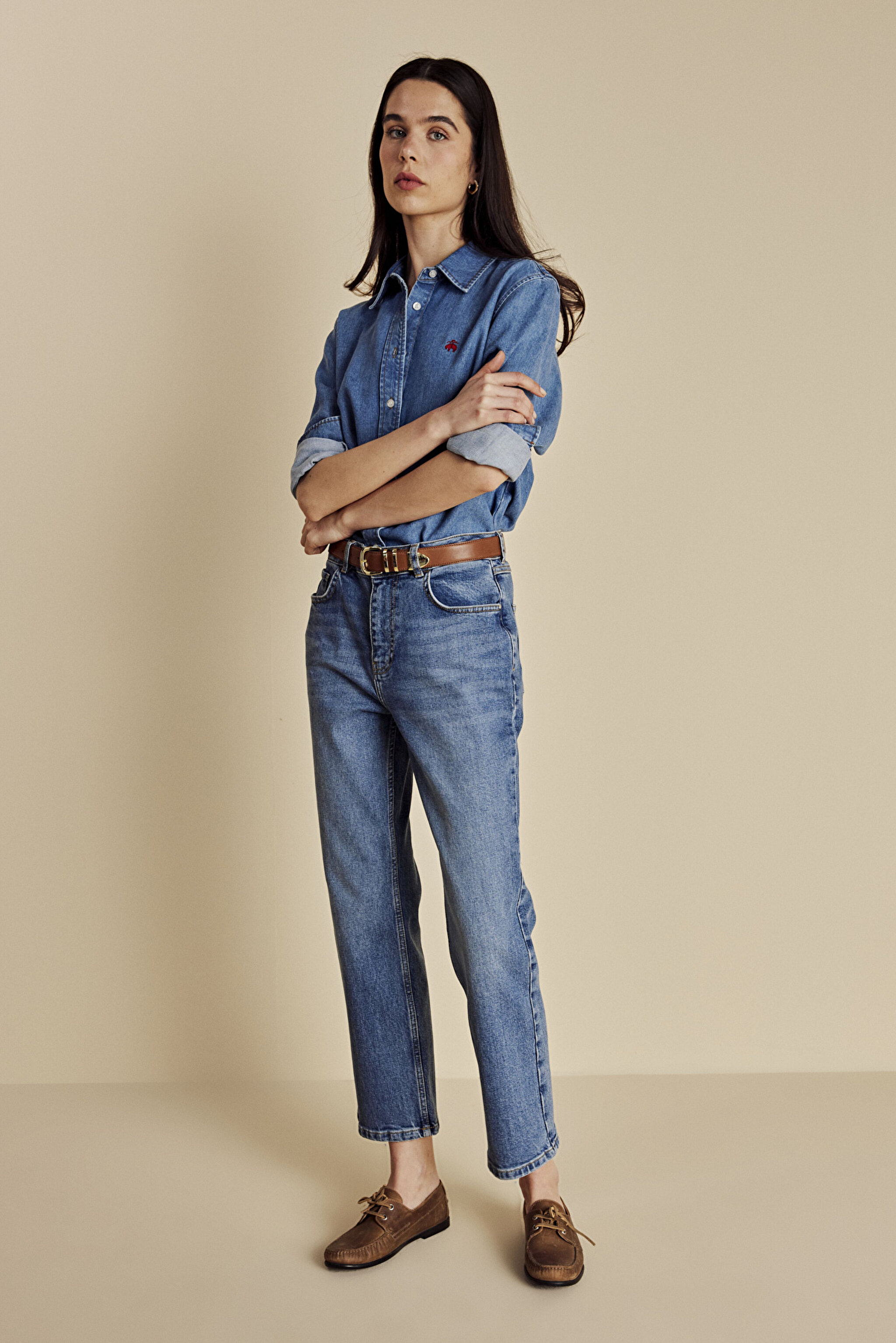 Pamuk Karışımlı Boot Cut Denim Pantolon - Mavi (görsel 2)