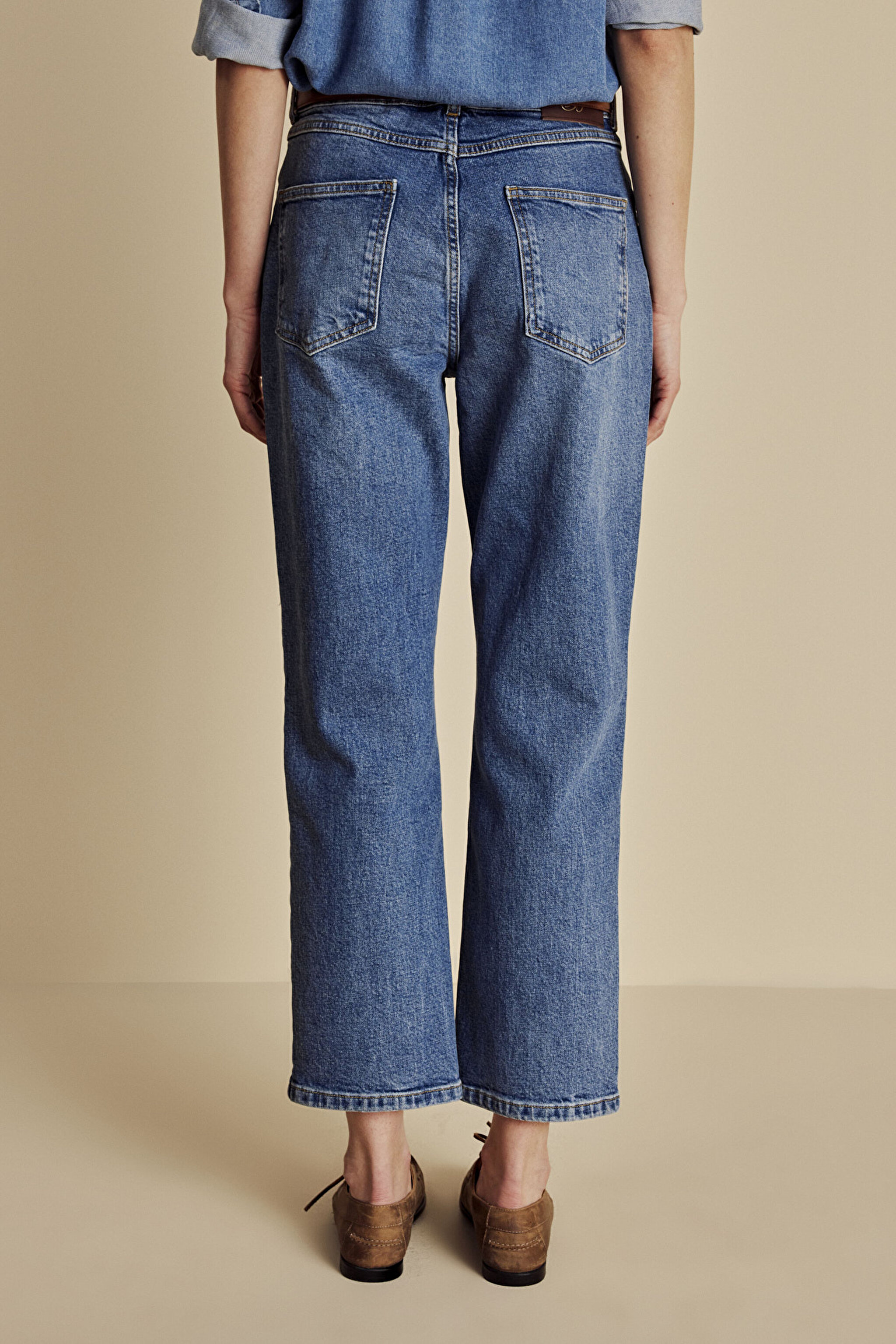 Pamuk Karışımlı Boot Cut Denim Pantolon - Mavi (görsel 6)