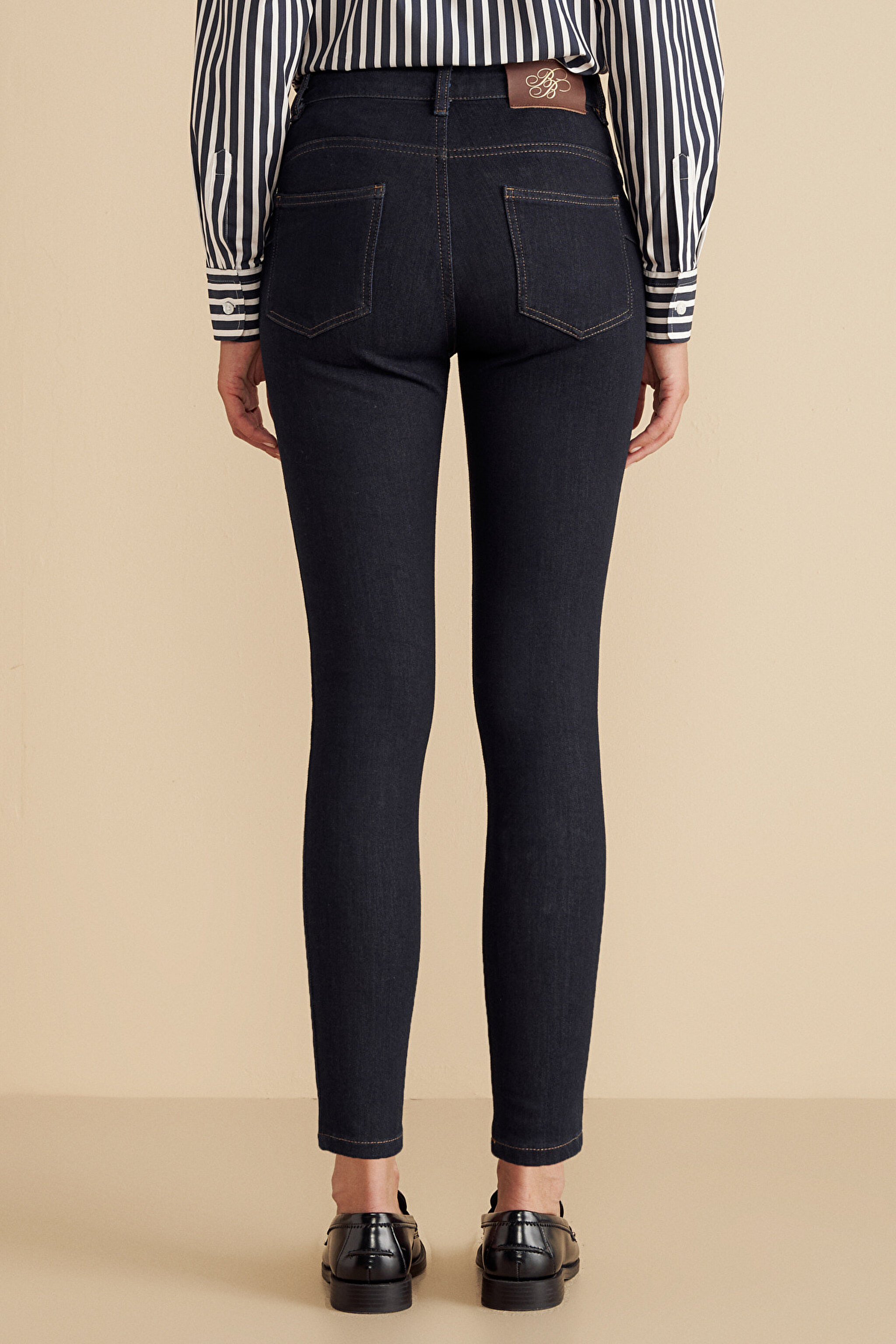 Pamuk Karışımlı Push-Up Skinny Denim Pantolon - Lacivert (görsel 4)