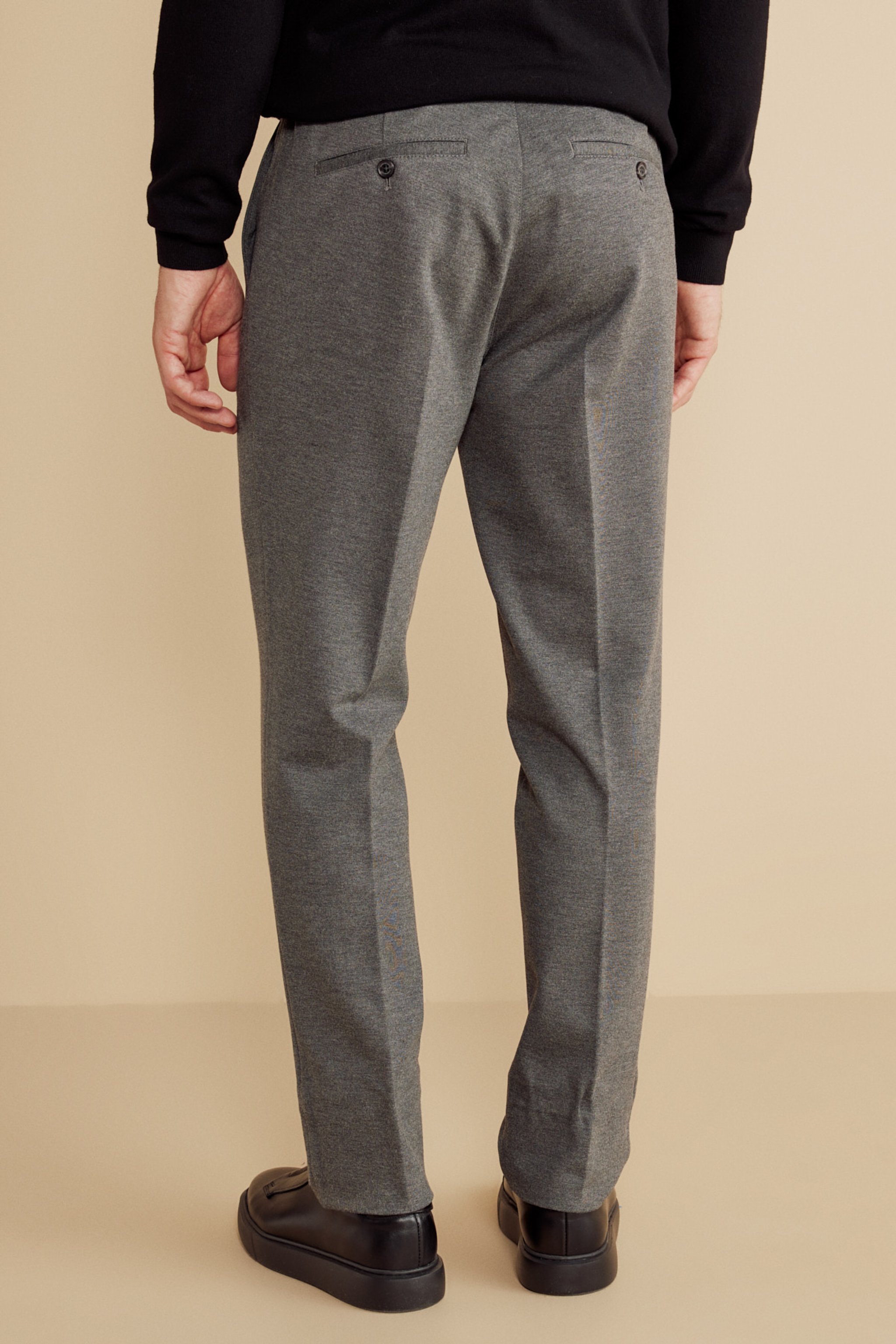 İçten Bağcıklı Yan Beli Lastikli Örme Jogger - Gri (görsel 4)