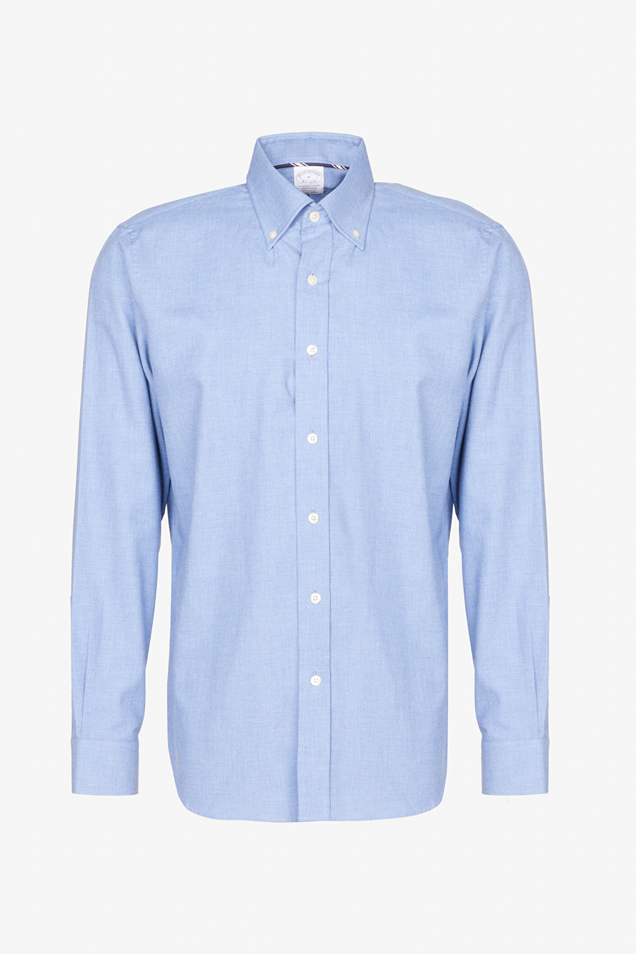 Düğmeli Yaka Regular Fit Flannel Gömlek - Mavi (görsel 6)