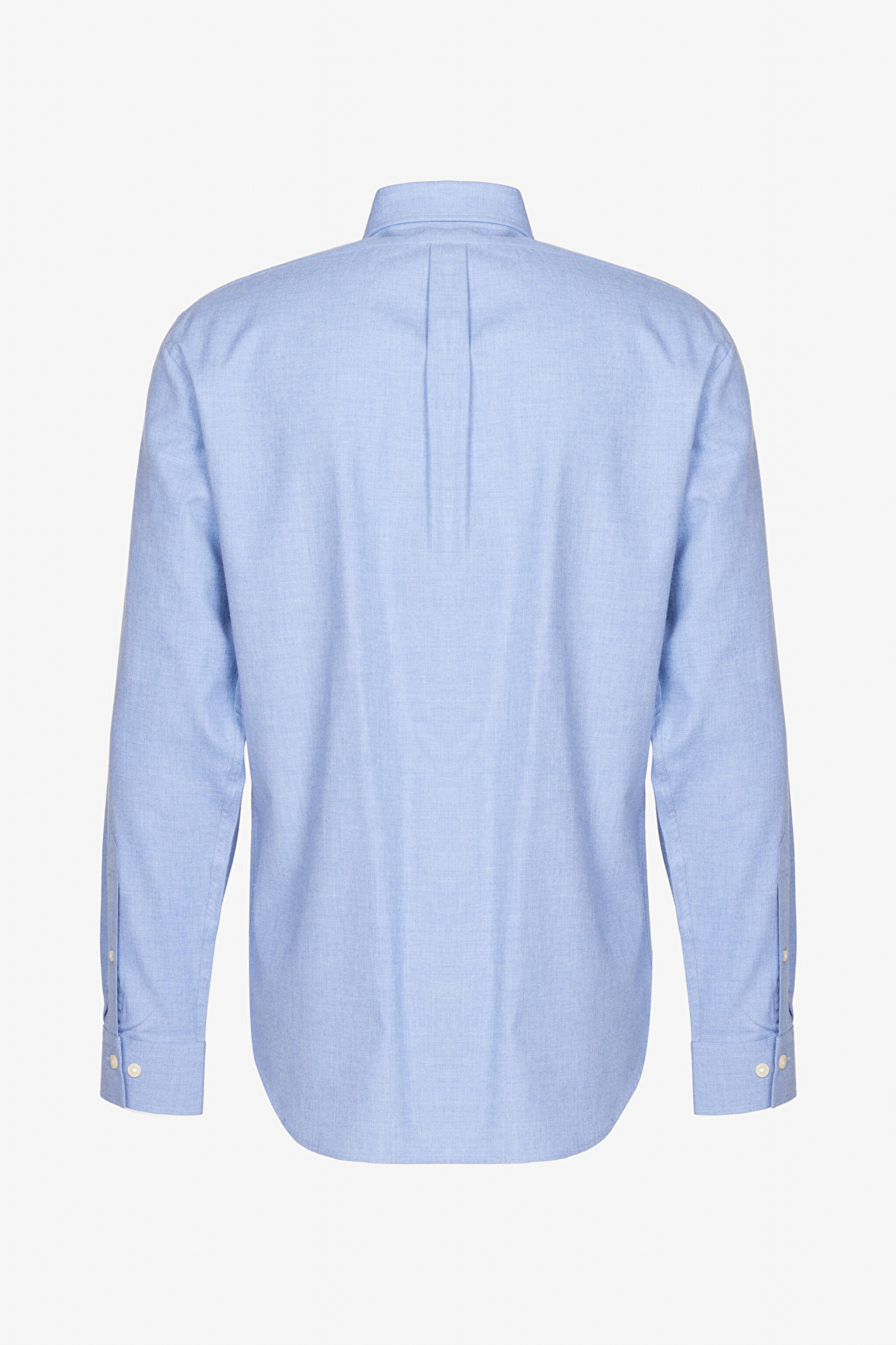 Düğmeli Yaka Regular Fit Flannel Gömlek - Mavi (görsel 7)