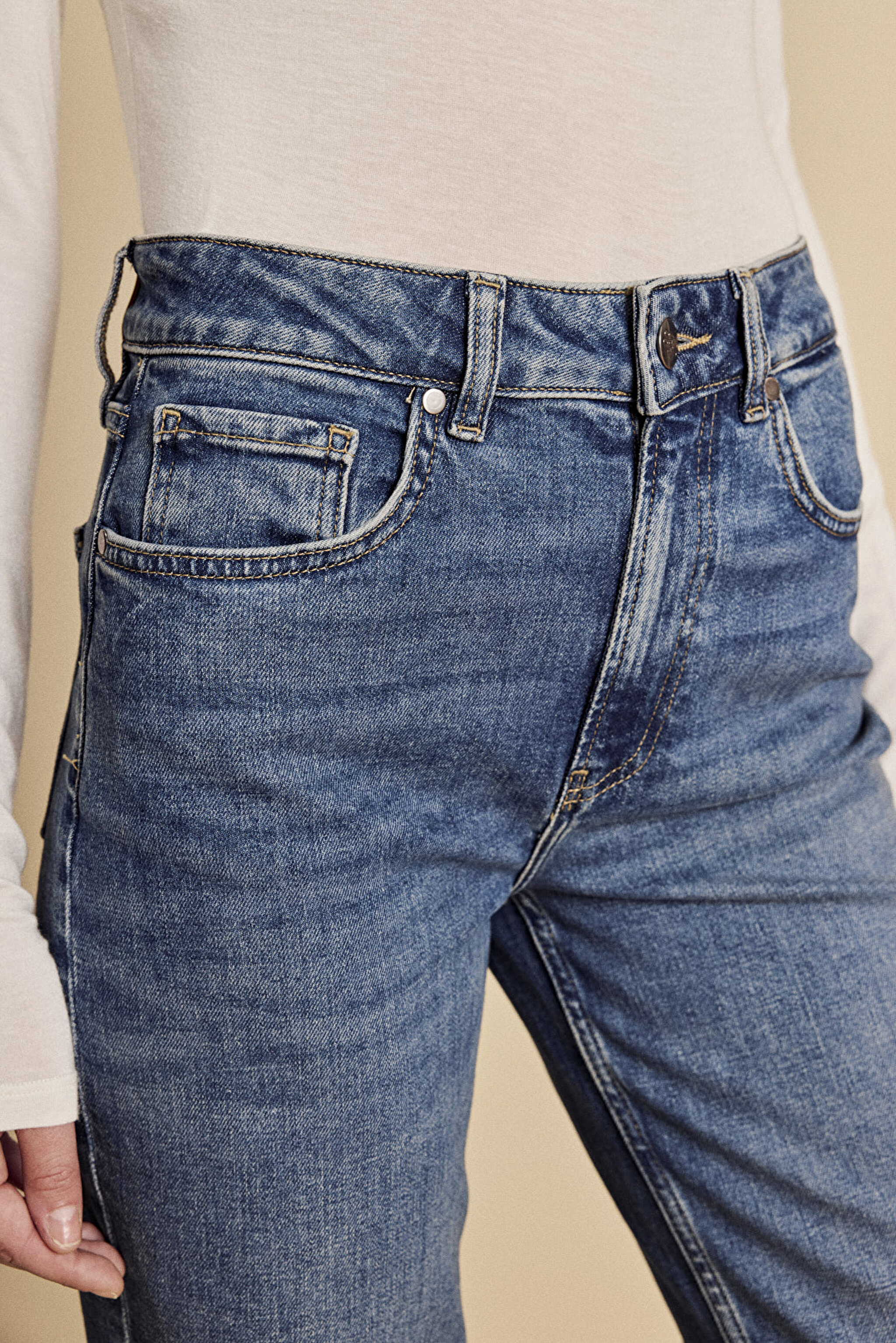 Normal Bel Rahat Kesim Denim Pantolon - Mavi (görsel 3)
