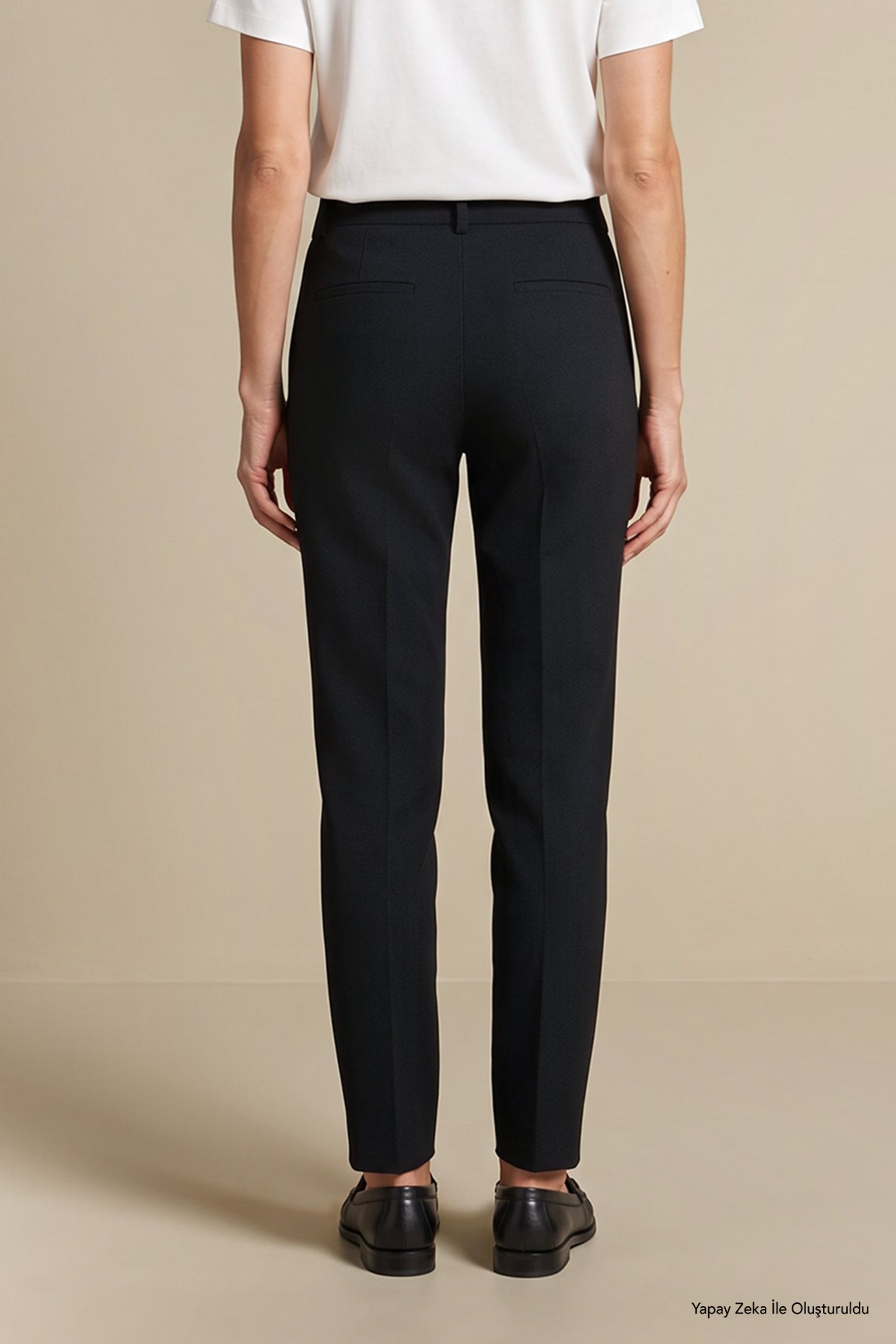 Regular Fit Pilesiz Basic Pantolon - Siyah (görsel 3)