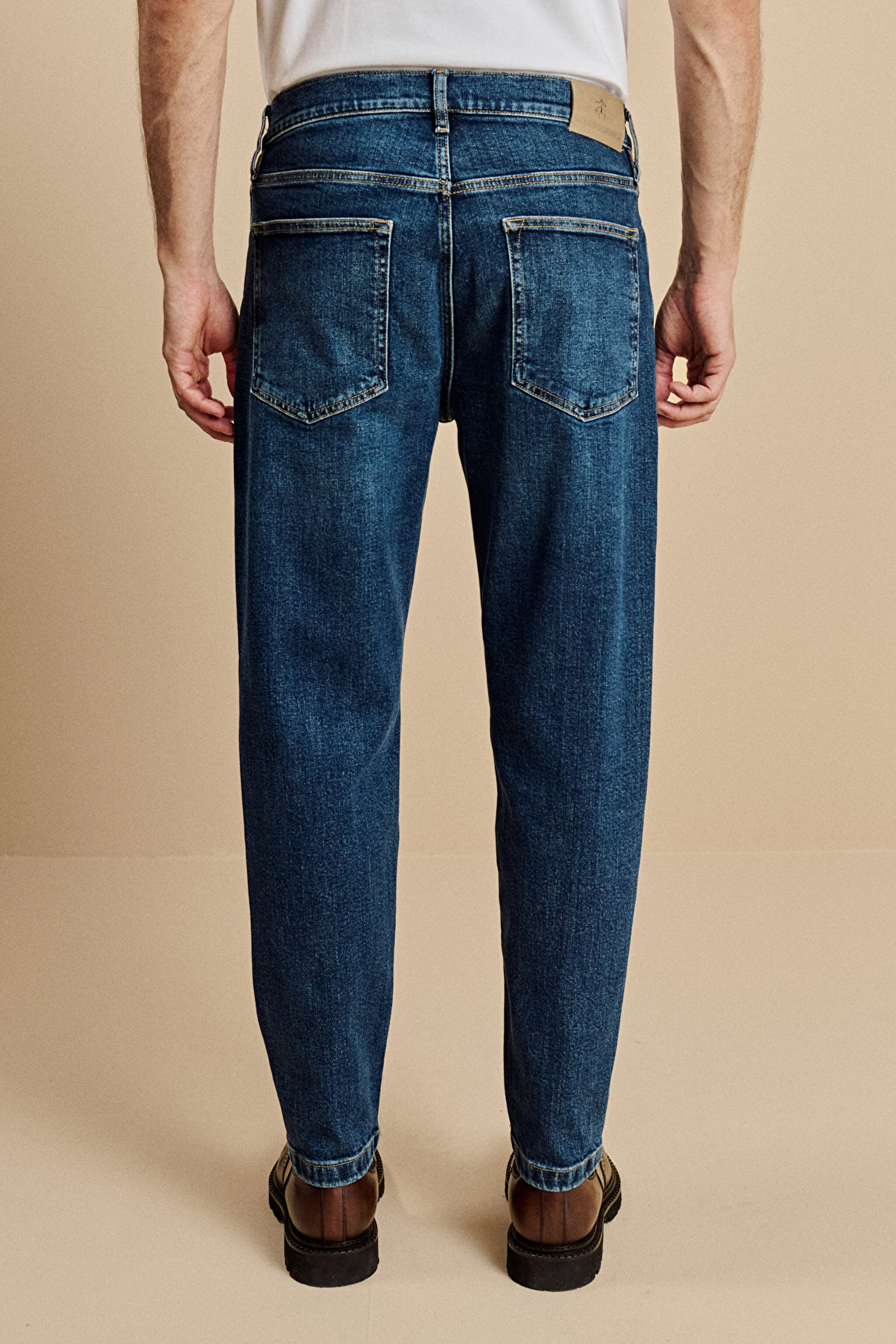 Düz Paça Tapered Fit 5 Cepli Denim Pantolon - Lacivert (görsel 6)