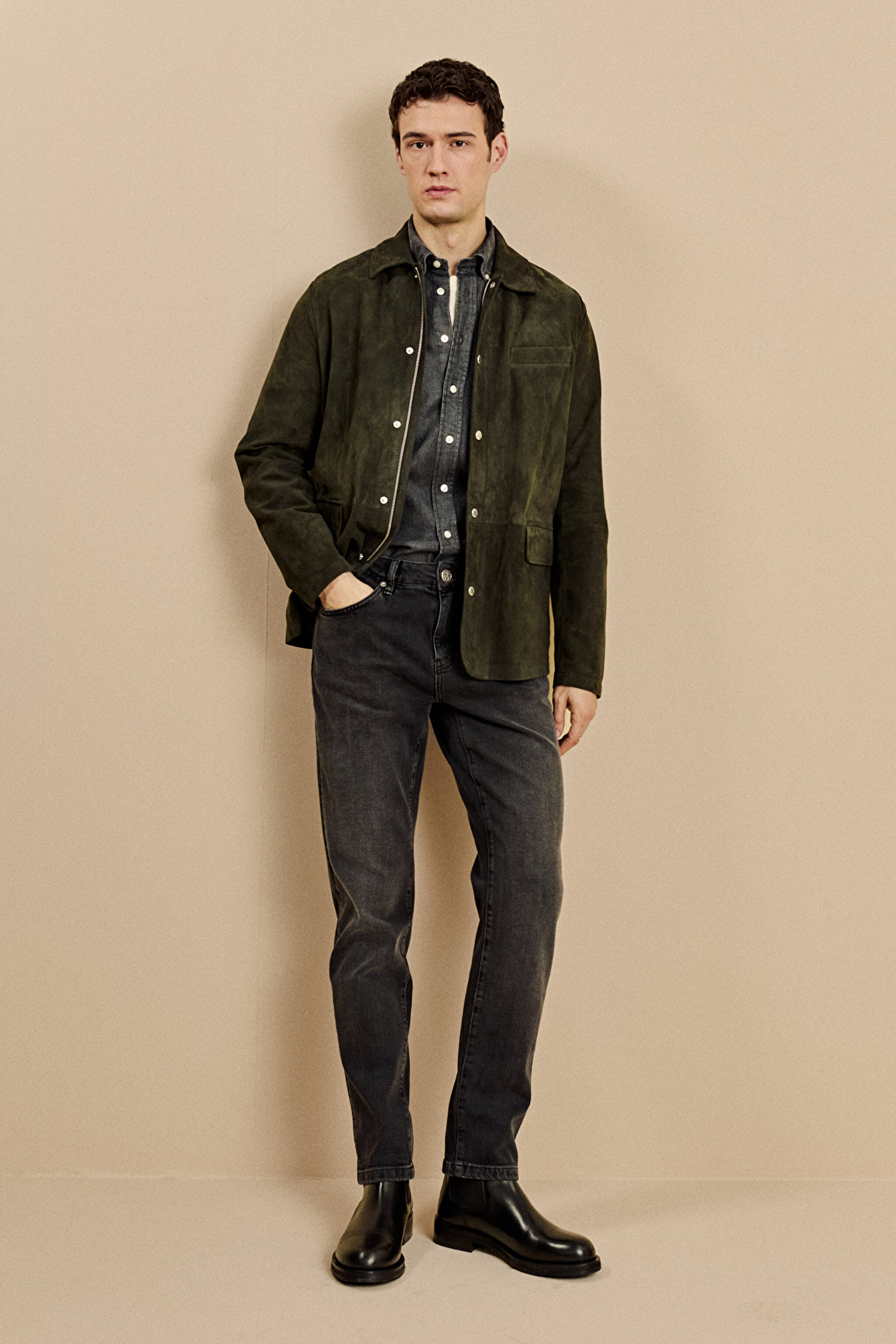 Slim Fit Normal Paça 5 Cepli Denim Pantolon - Antrasit