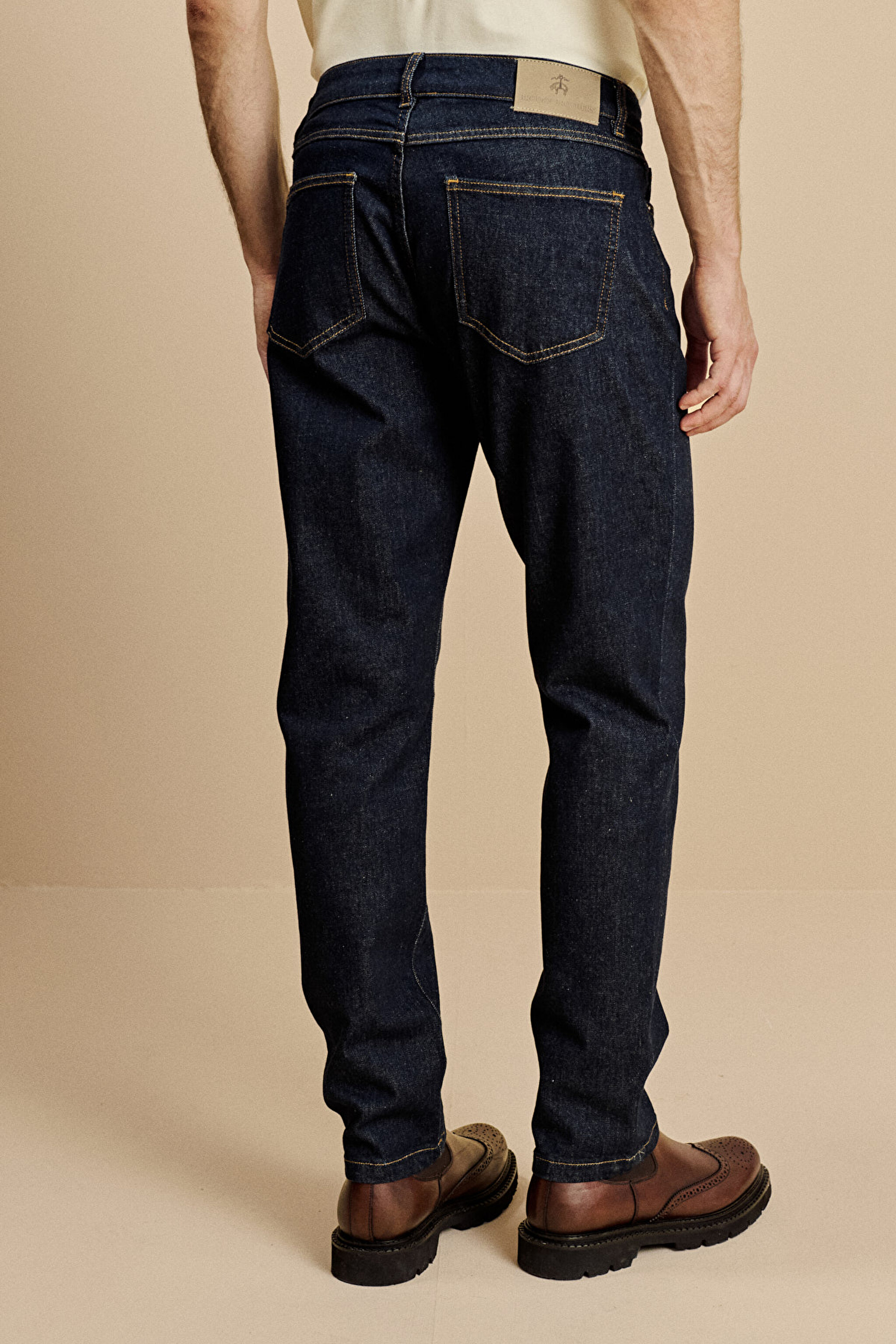 Normal Bel Slim Fit 5 Cepli Denim Pantolon - Lacivert (görsel 5)