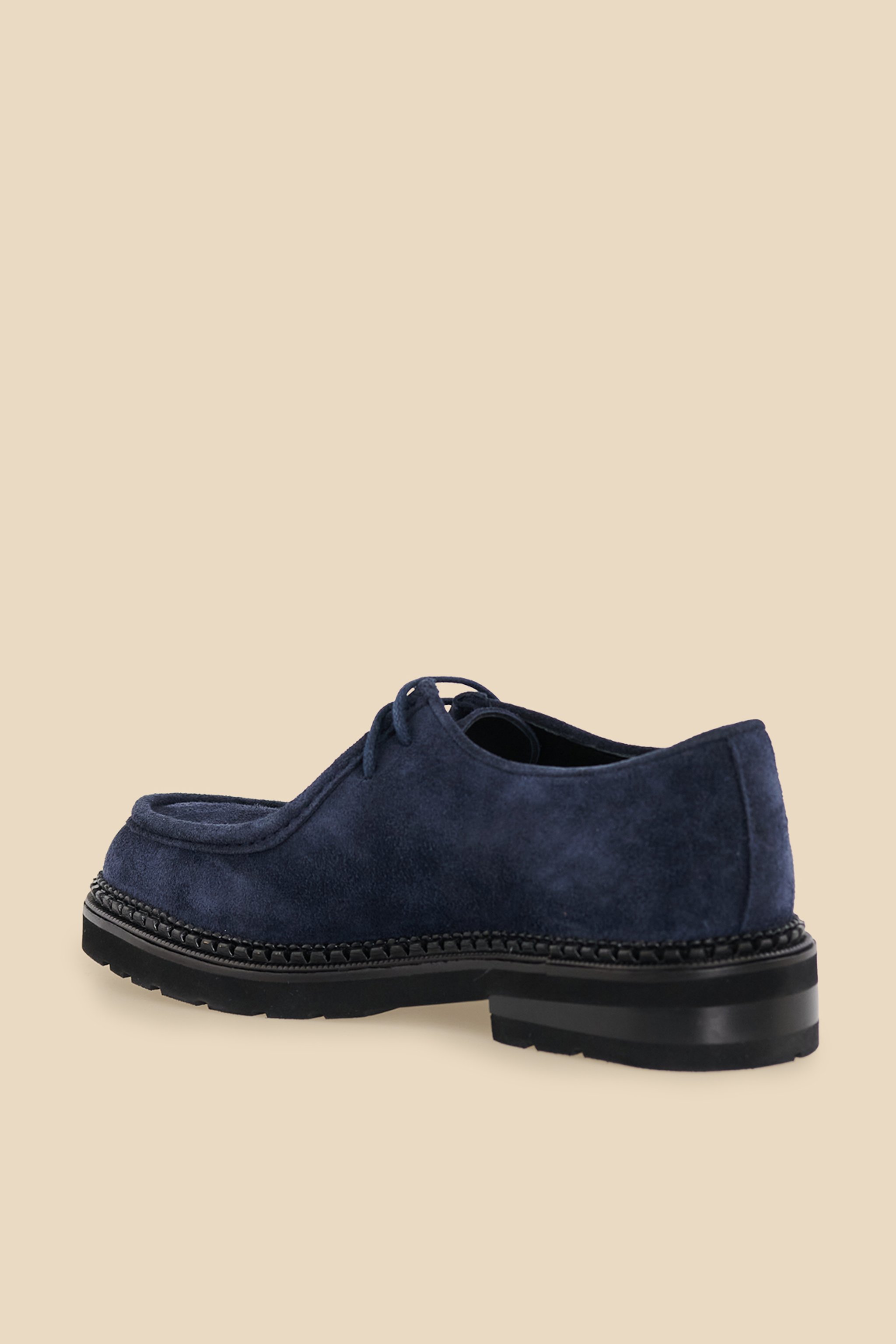 %100 Süet Bağcıklı Loafer - Lacivert (görsel 4)