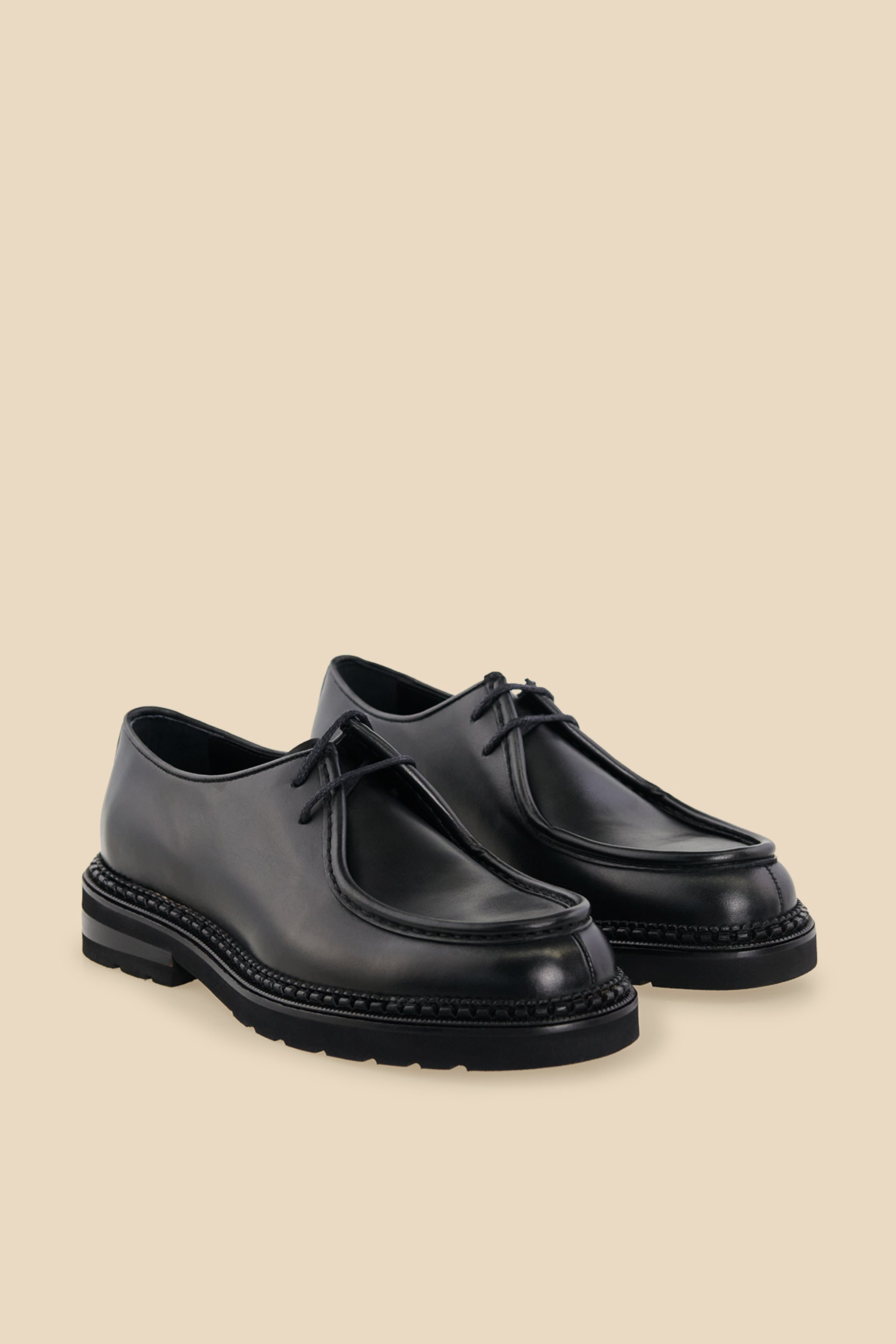 %100 Deri Bağcıklı Loafer - Siyah (görsel 2)