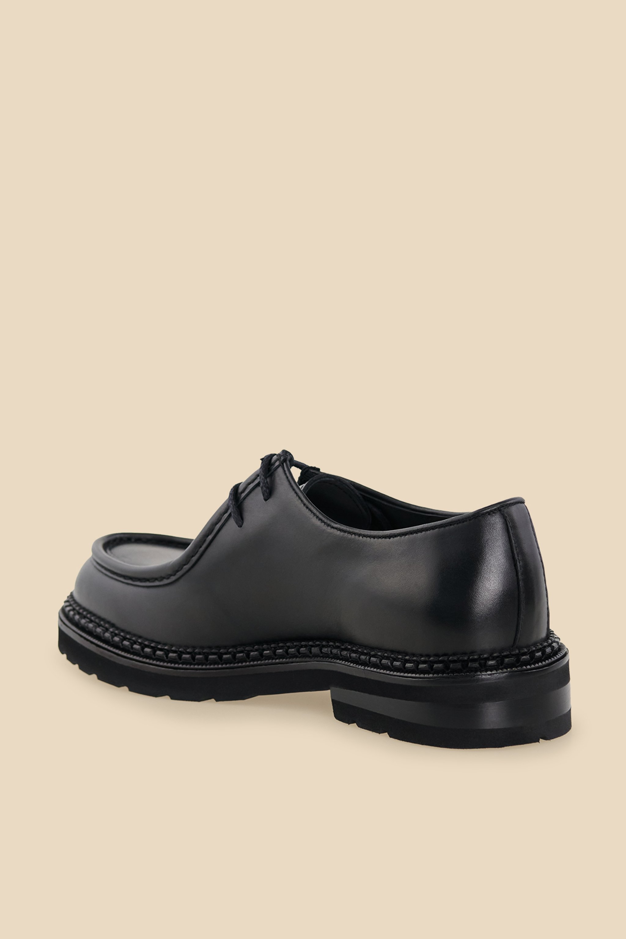 %100 Deri Bağcıklı Loafer - Siyah (görsel 4)