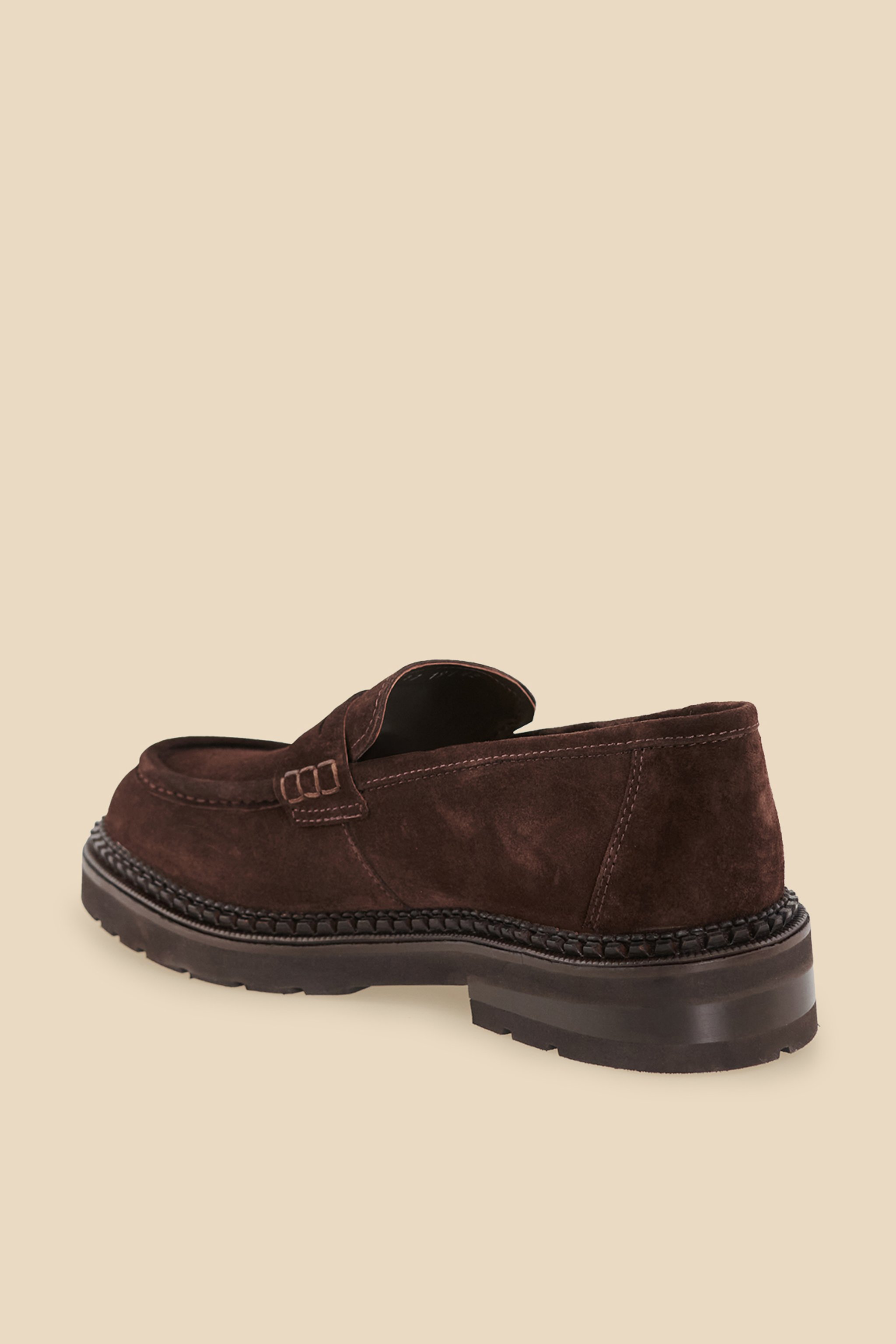 %100 Süet Penny Loafer - Kahverengi (görsel 4)