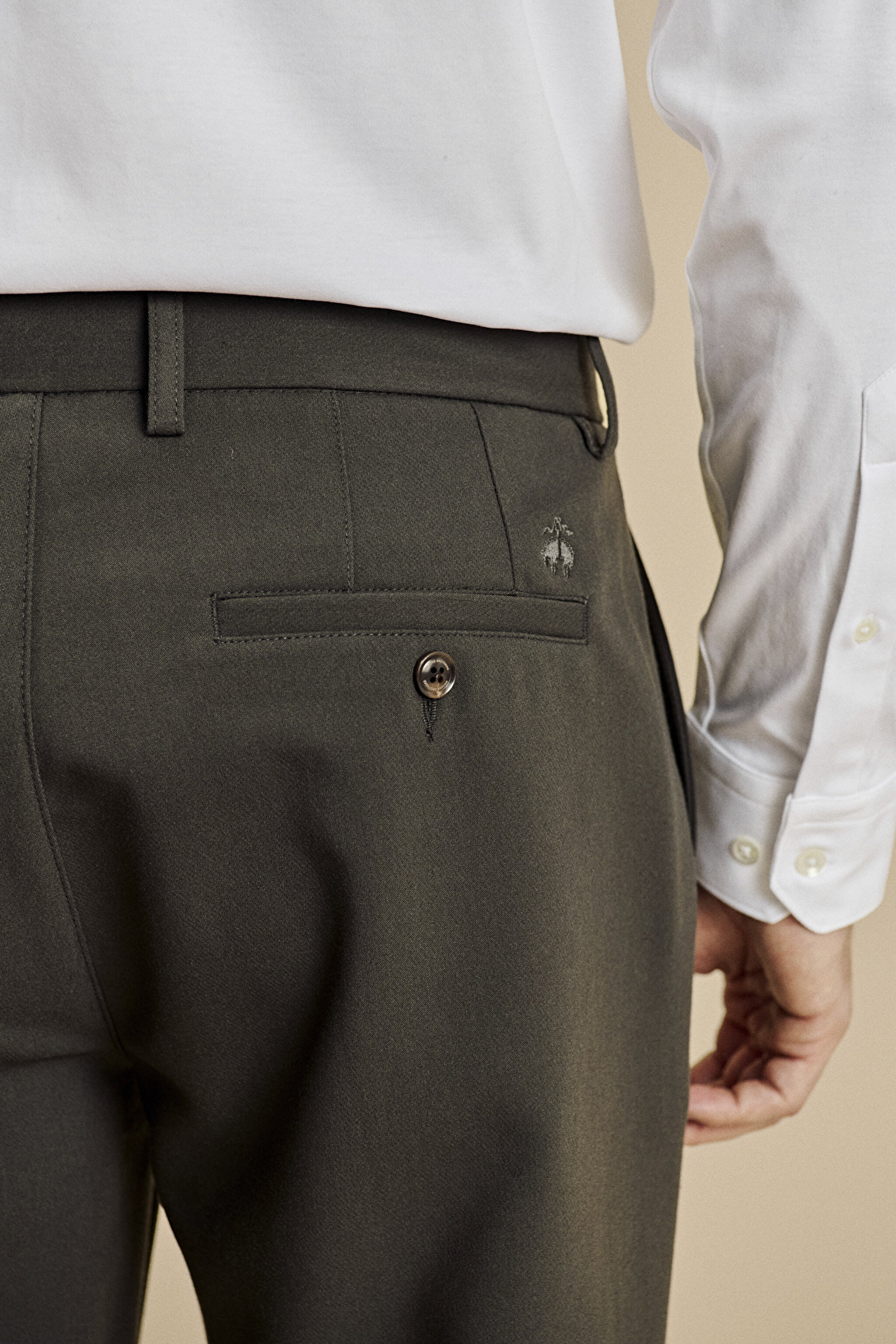 Düz Paça Cep Detaylı Klasik Pantolon - Haki (görsel 6)