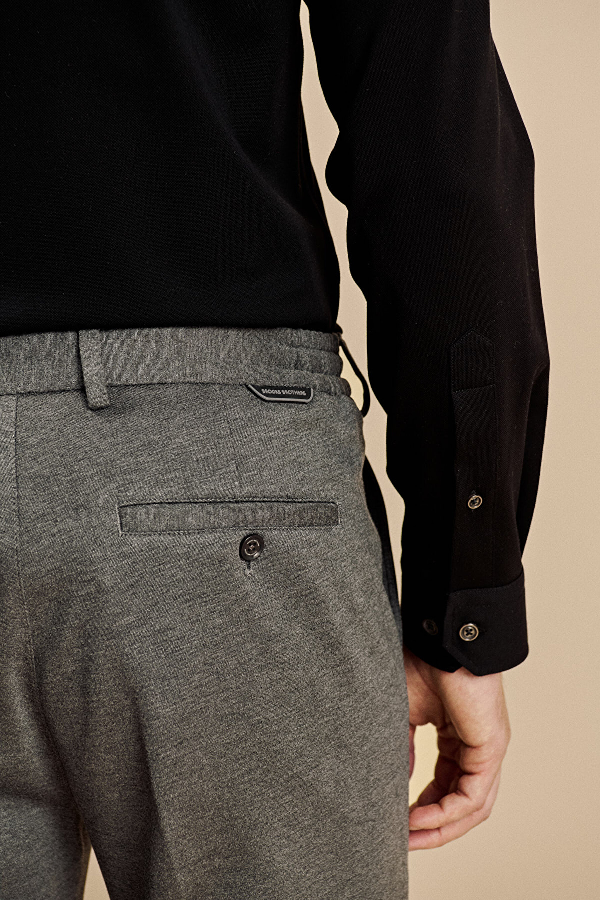 Beli Lastikli İçten Bağcıklı Örme Jogger Pantolon - Gri (görsel 6)