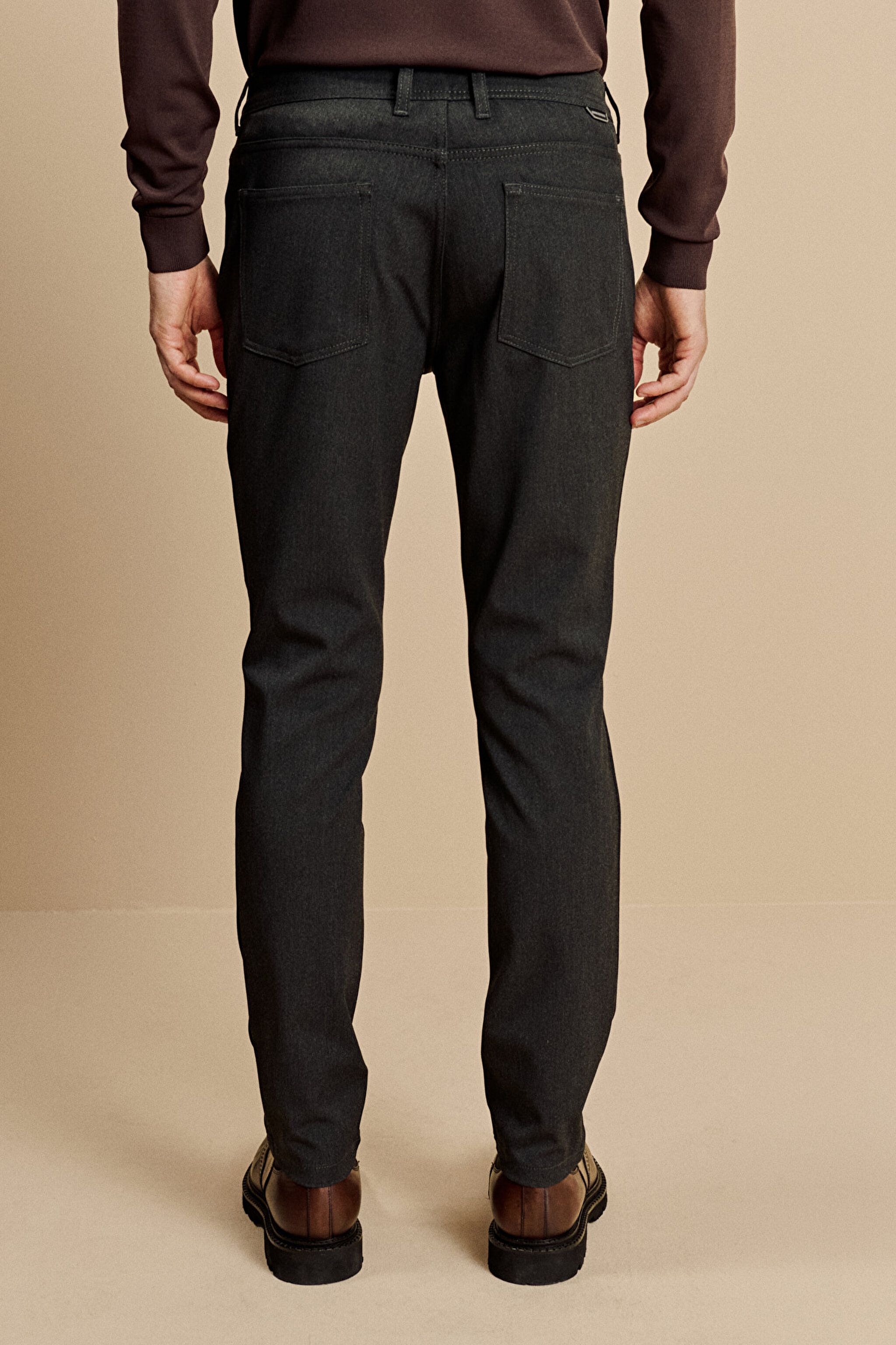 Slim Fit Normal Bel 5 Cepli Performans Pantolon - Antrasit (görsel 5)
