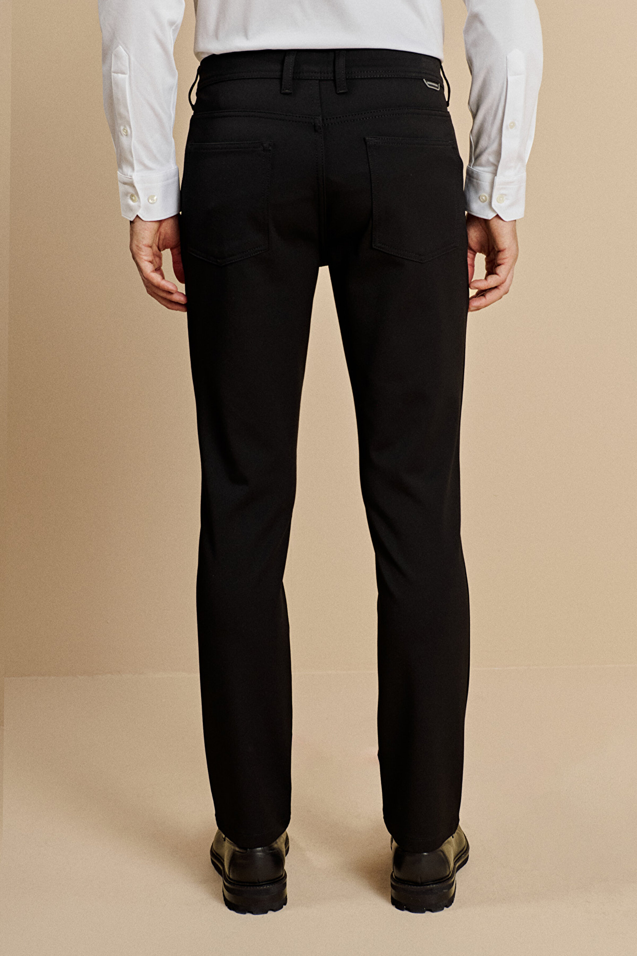 Slim Fit Normal Bel 5 Cepli Performans Pantolon - Siyah (görsel 5)