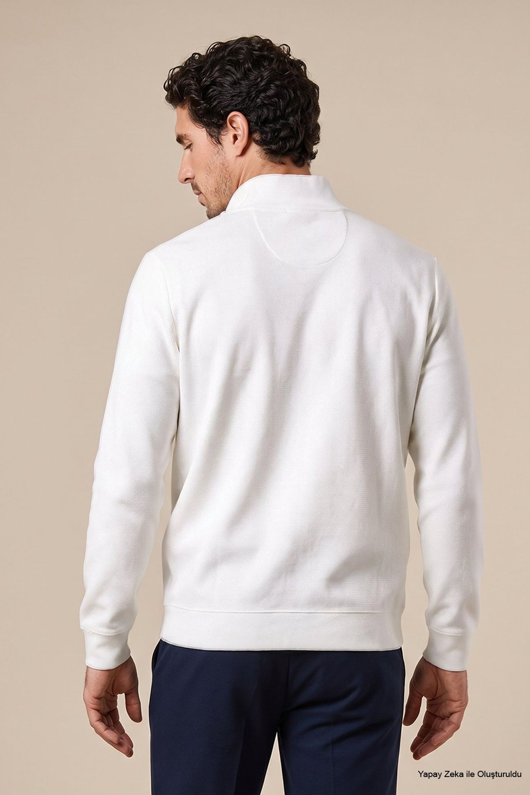 Bato Yaka Selanik Örgü Sweatshirt - Ekru (görsel 5)