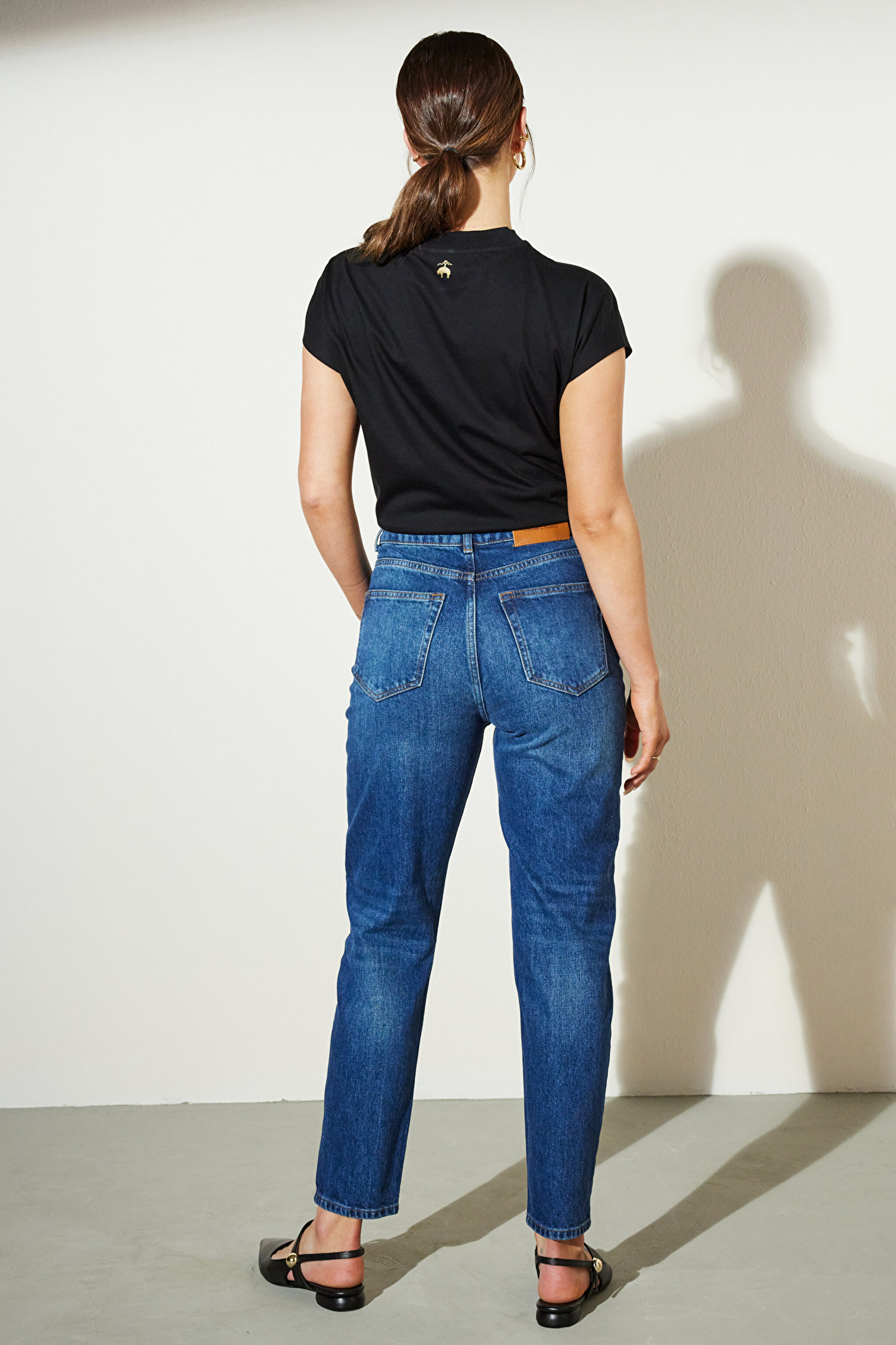 %100 Pamuk Slim Fit Denim Pantolon - Mavi (görsel 3)
