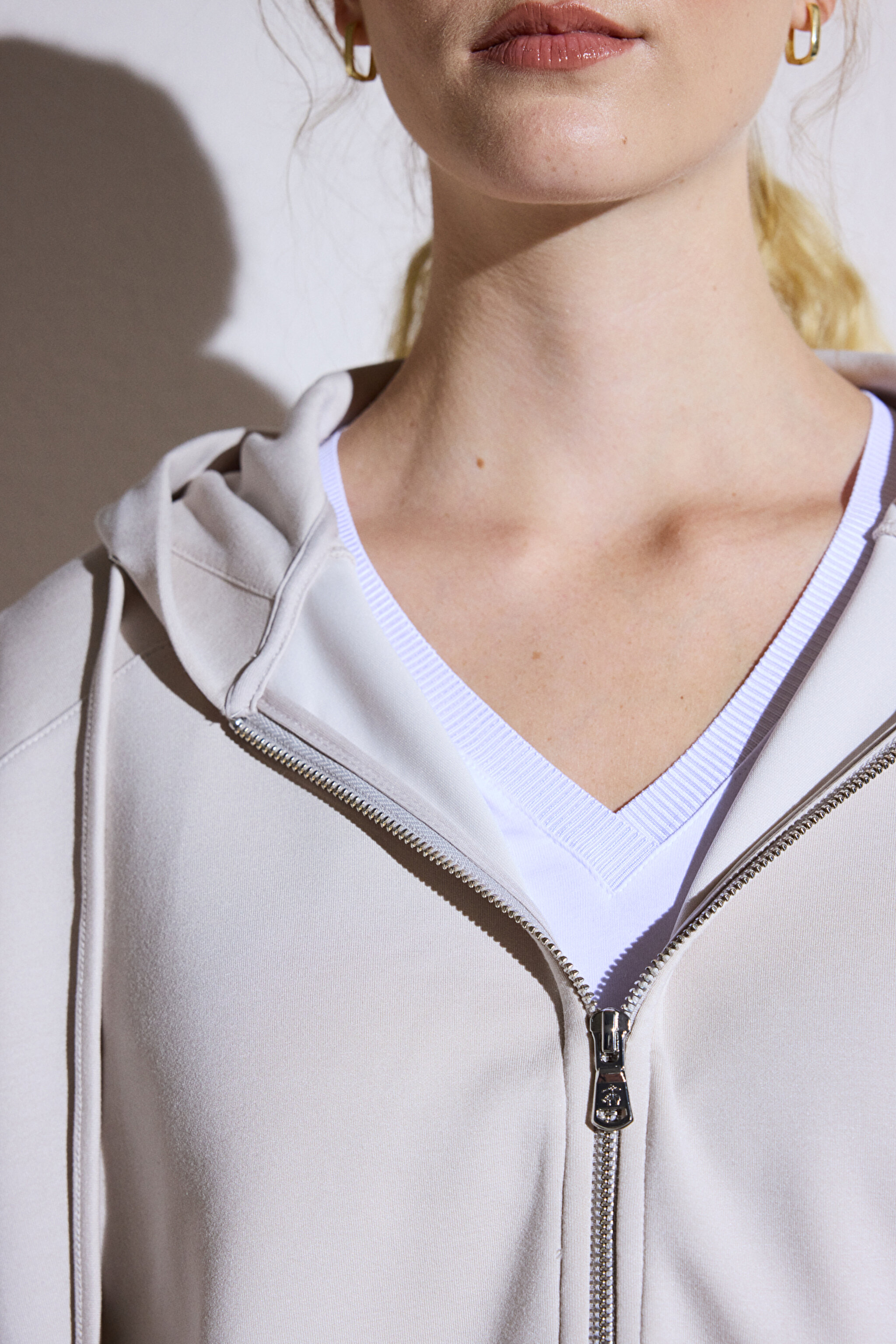 Kapüşonlu Sweatshirt - Taş (görsel 7)