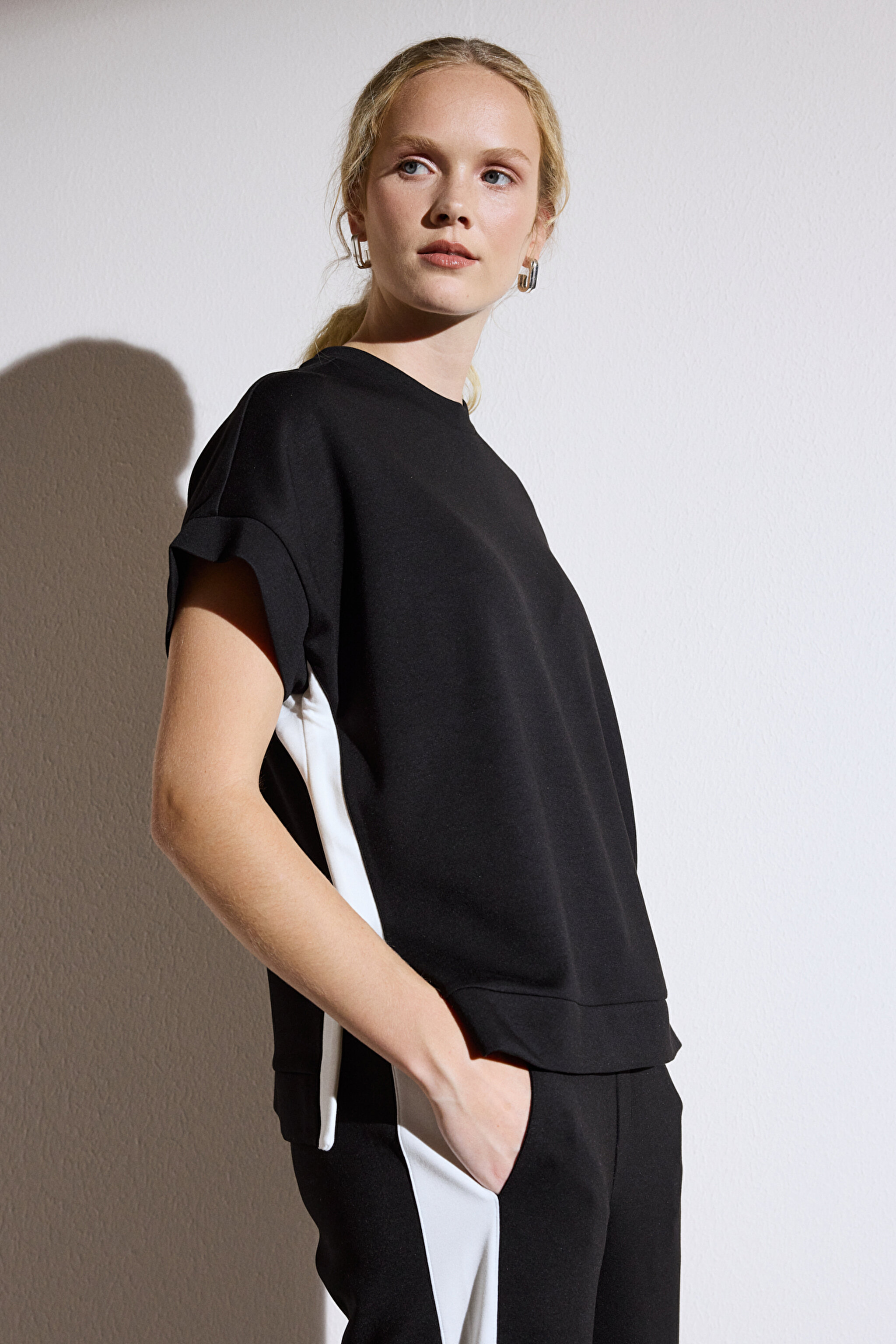 Scuba Sandy Sweatshirt - Siyah-Ekru (görsel 2)
