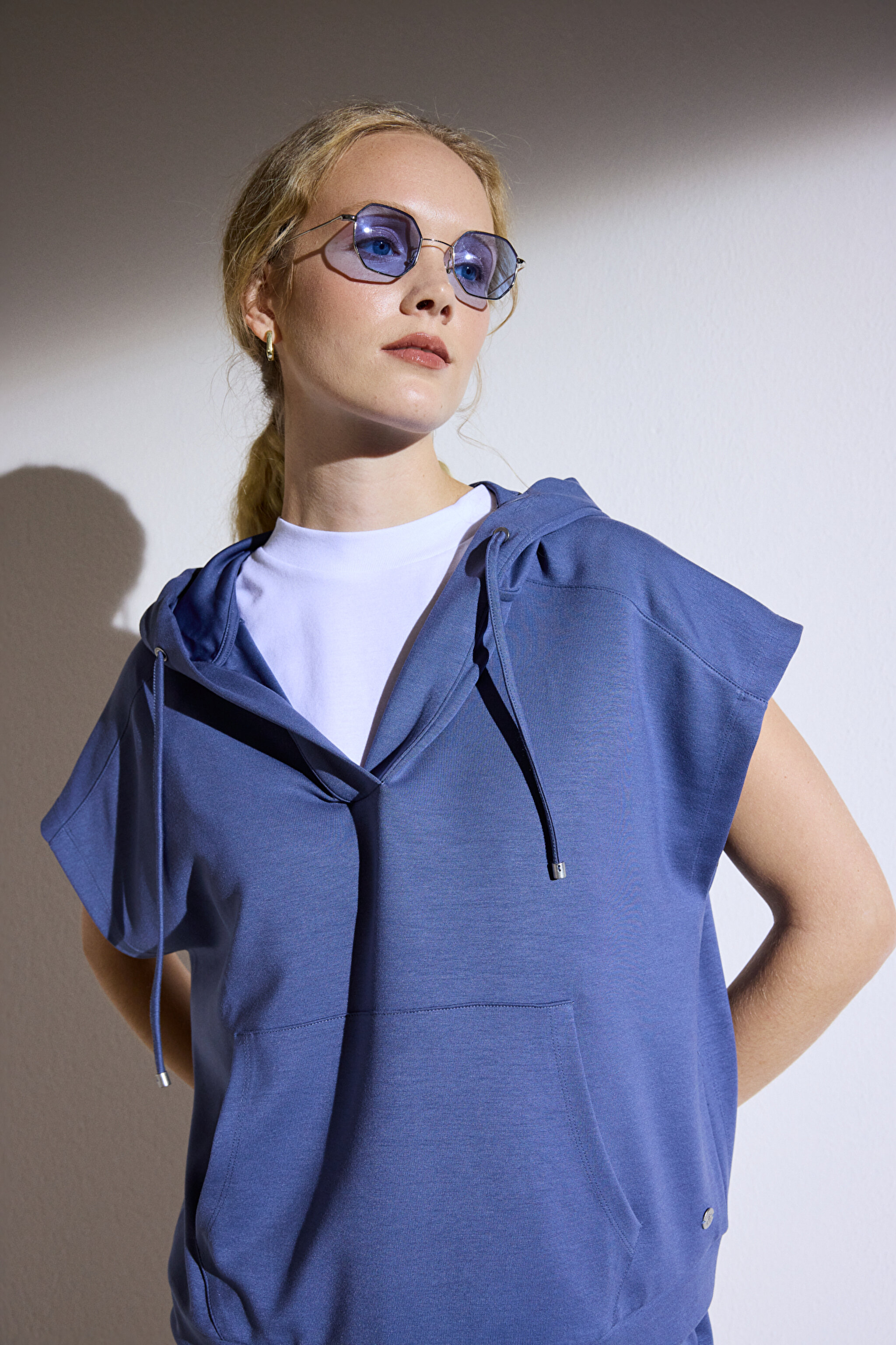 Kapüşonlu Sweatshirt - Indigo (görsel 2)
