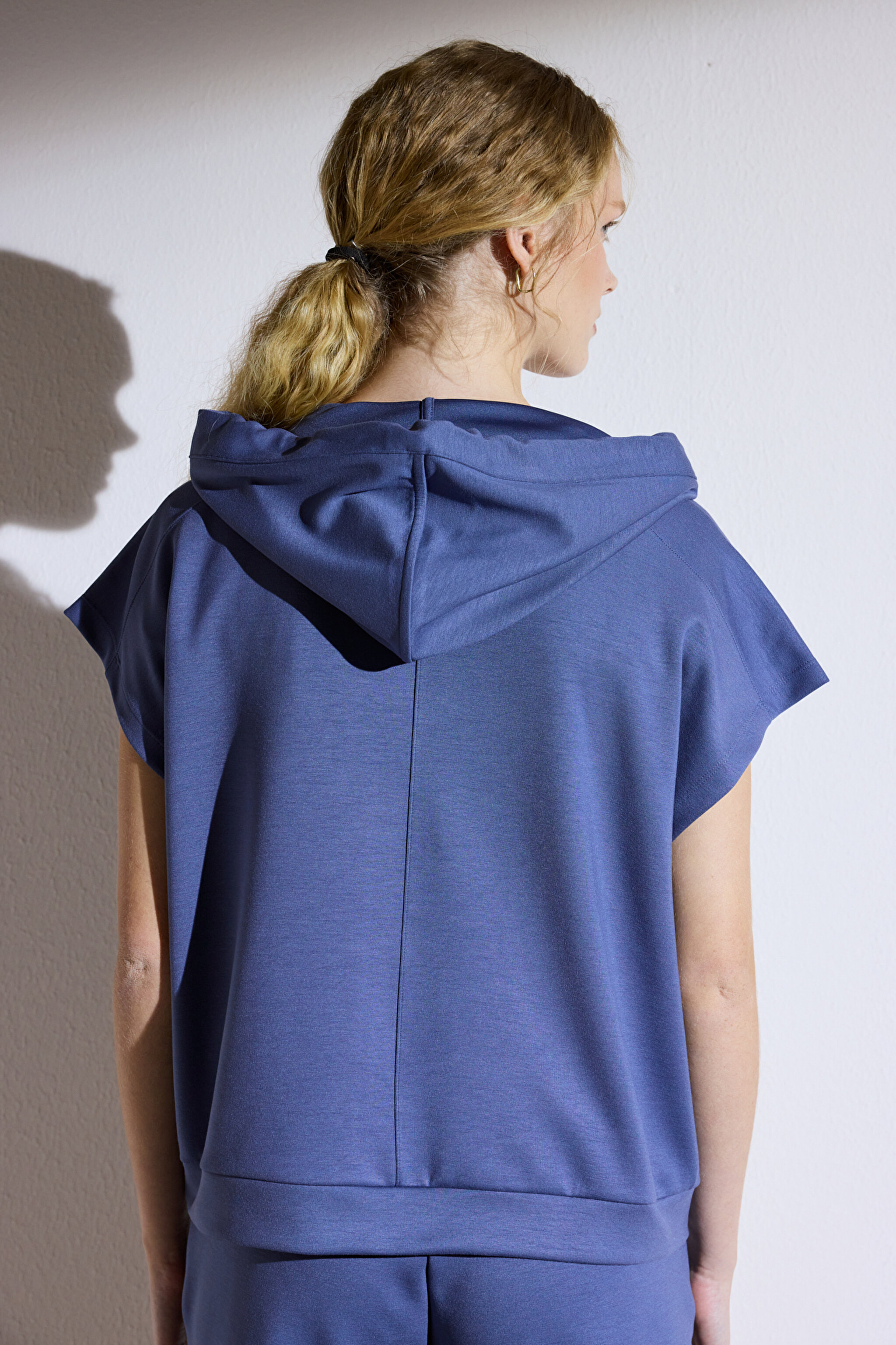 Kapüşonlu Sweatshirt - Indigo (görsel 5)