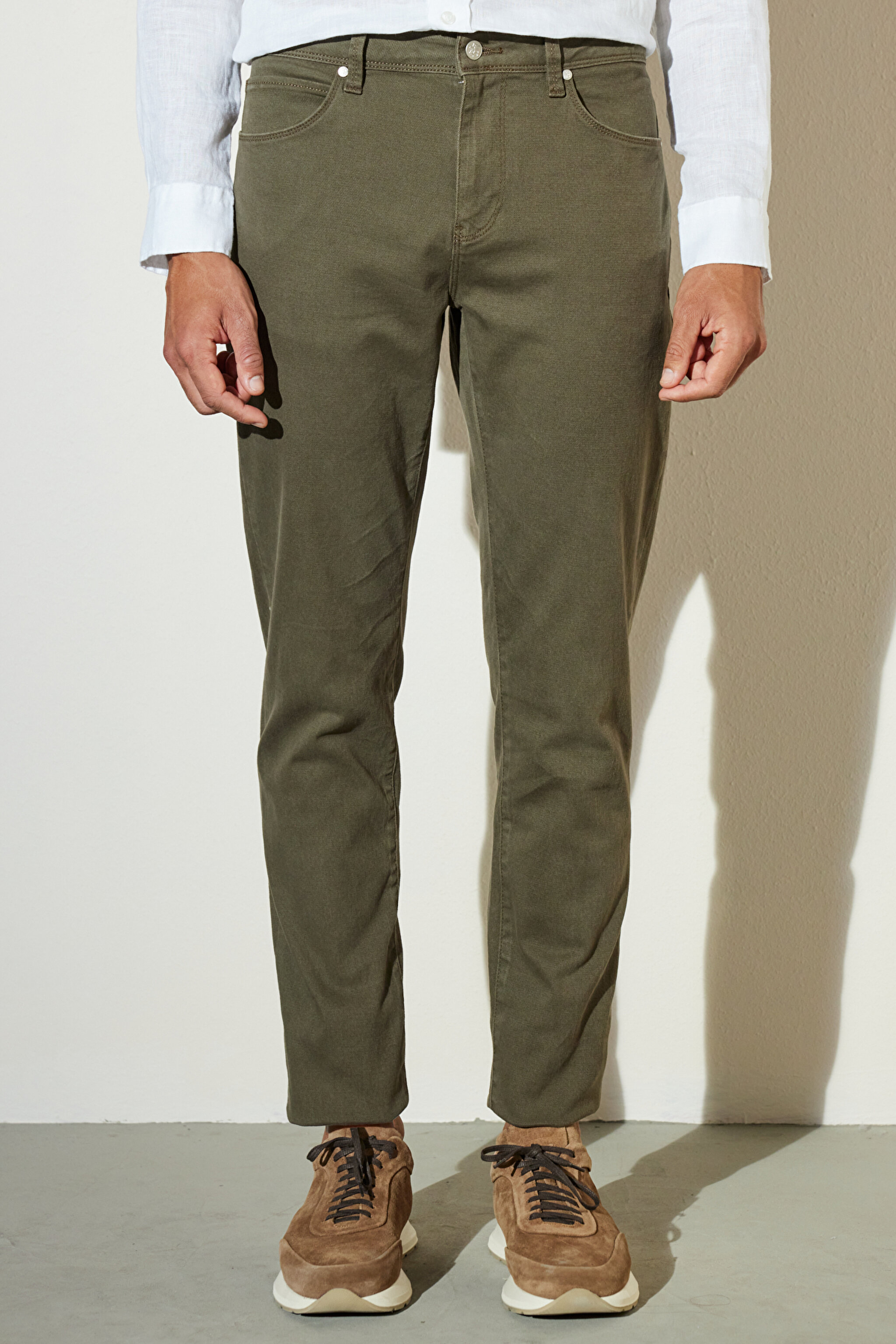 Regular Fit Geniş Kesim Cepli Pantolon - Haki (görsel 4)