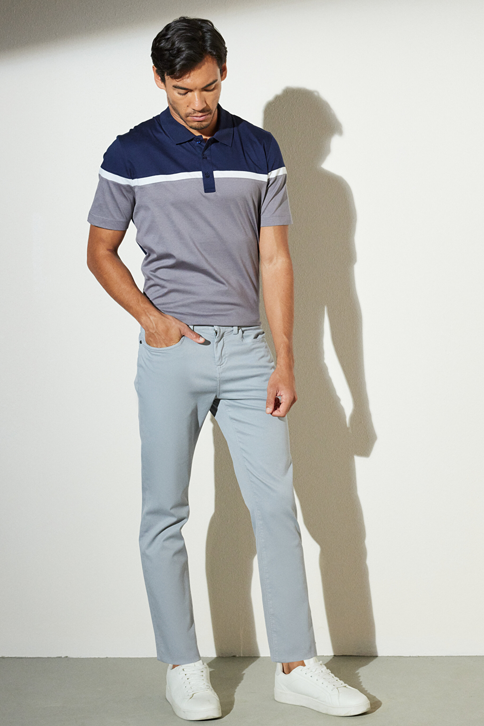 Yünlü Desenli Pantolon - Gri (görsel 3)