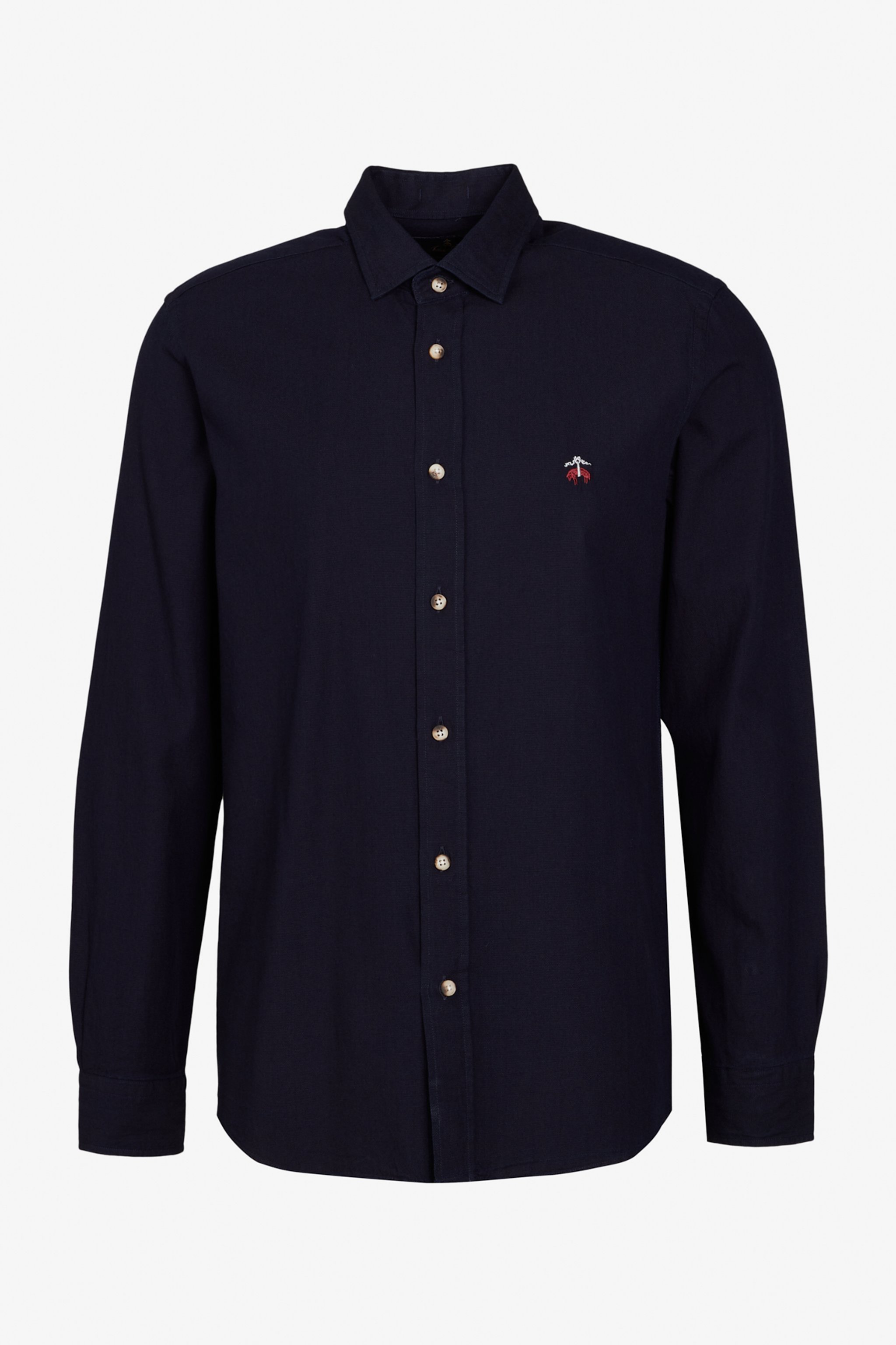 Slim Fit Dar Kesim Klasik Yaka Denim Gömlek - Lacivert (görsel 8)
