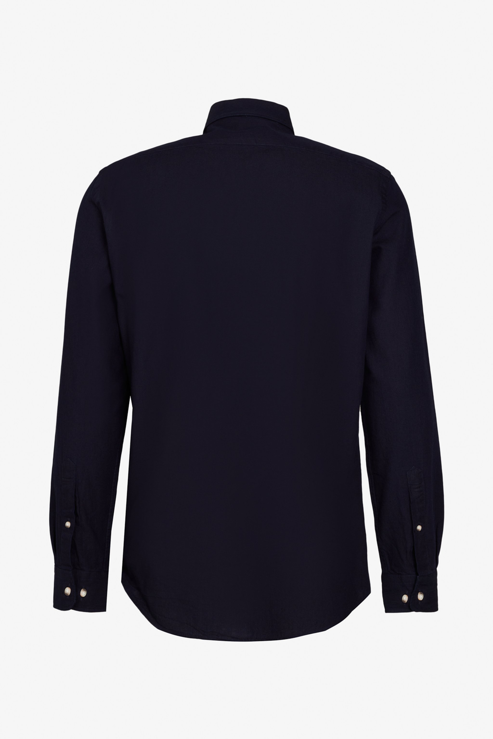 Slim Fit Dar Kesim Klasik Yaka Denim Gömlek - Lacivert (görsel 9)