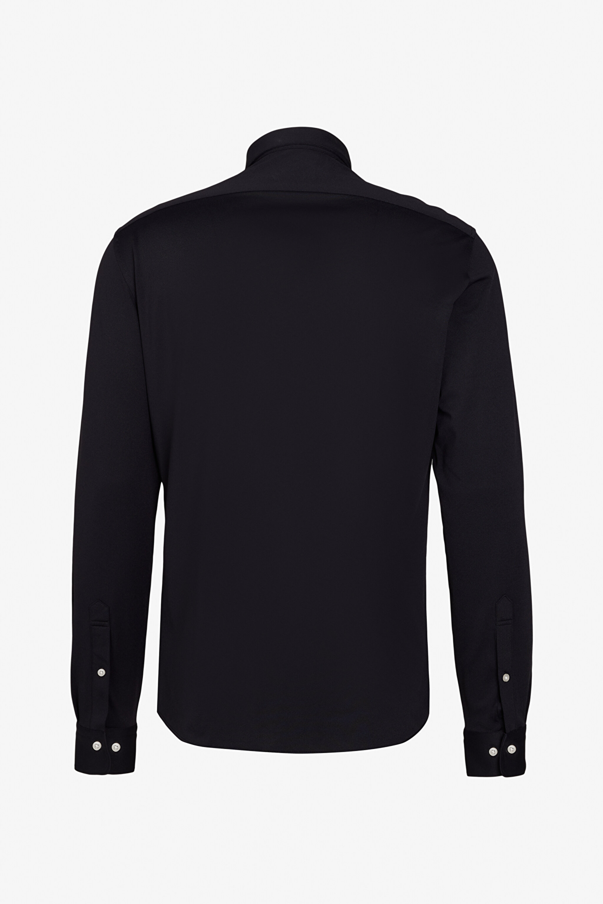 Slim Fit Dar Kesim Klasik Yaka Gömlek - Siyah (görsel 8)