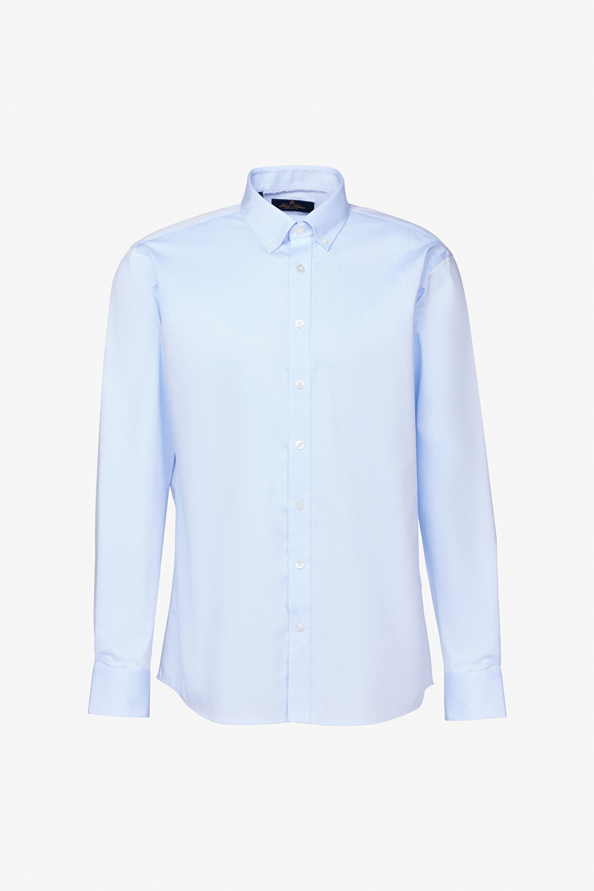 Comfort Fit Rahat Kesim Düğmeli Yaka %100 Pamuk Gabardin Gömlek - Mavi (görsel 7)