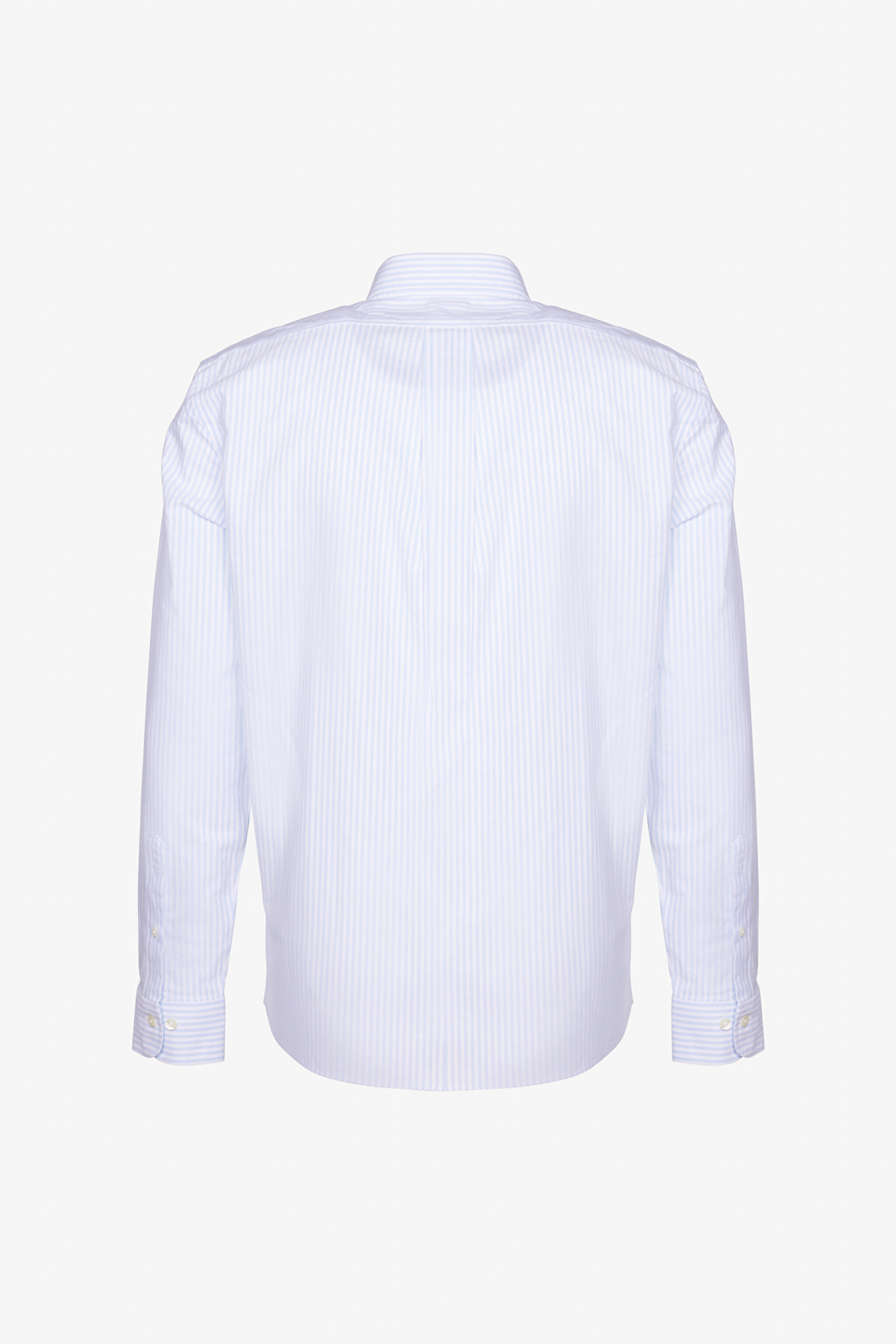 Ütü Gerektirmeyen Regular Fit Geniş Kesim Düğmeli Yaka Non- Iron Gömlek - Mavi (görsel 2)