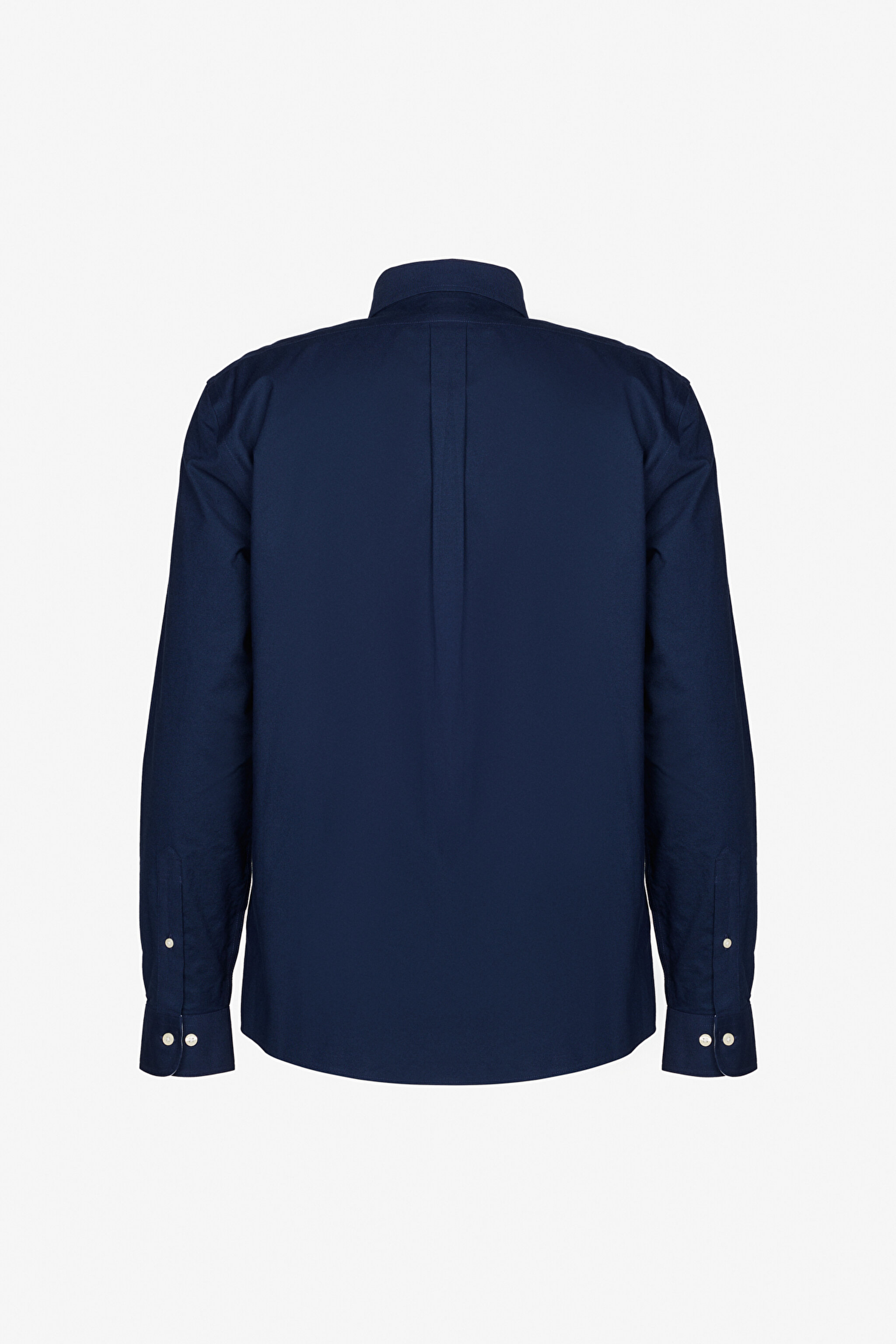 Ütü Gerektirmeyen Slim Fit Dar Kesim Pamuklu Non-Iron Gömlek - Lacivert (görsel 2)