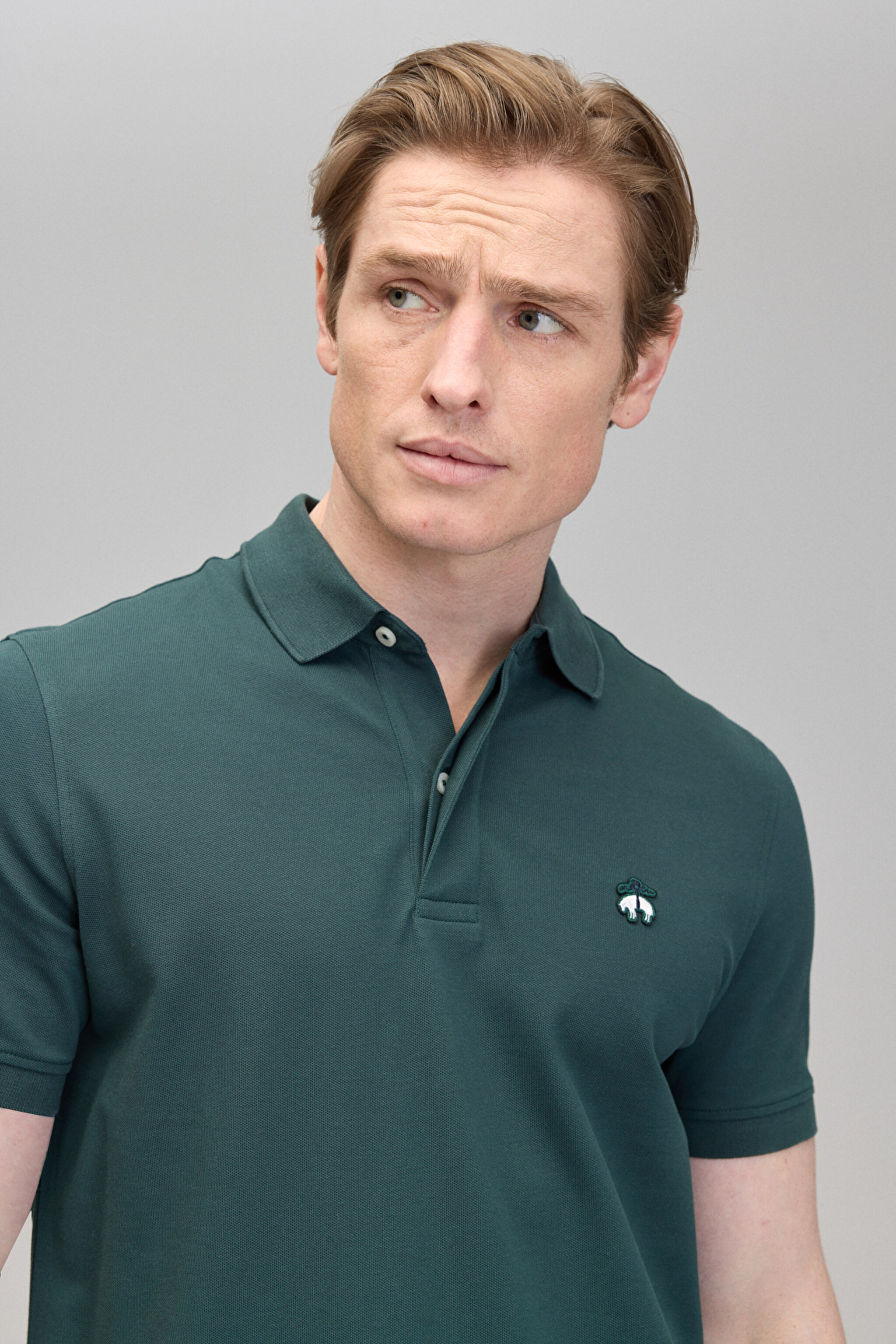 Likralı Pike Polo Tişört - Koyu Yeşil (görsel 4)