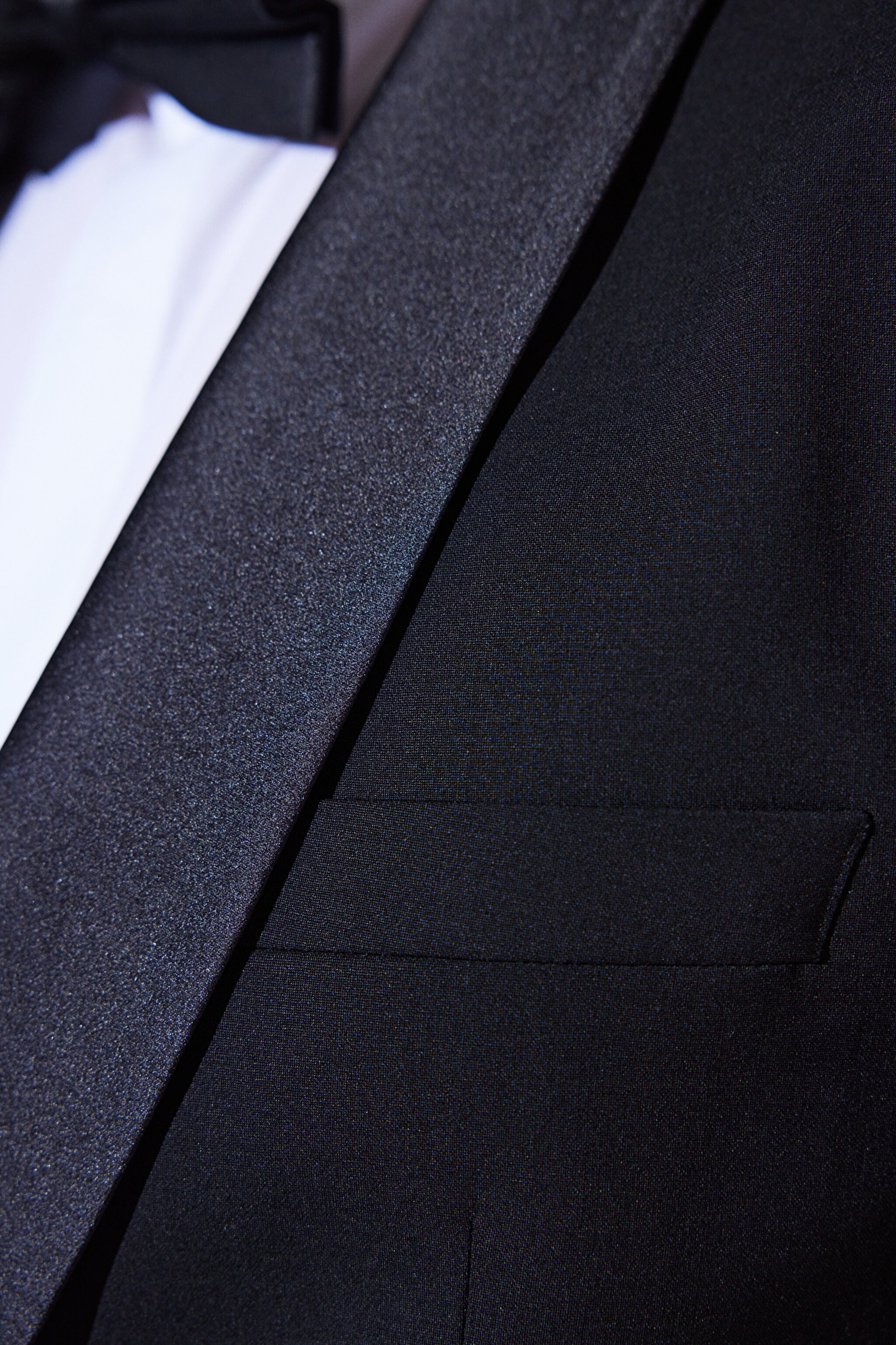 Slim Fit Dar Kesim Şal Yaka Cepli Smokin Takım - Siyah (görsel 8)