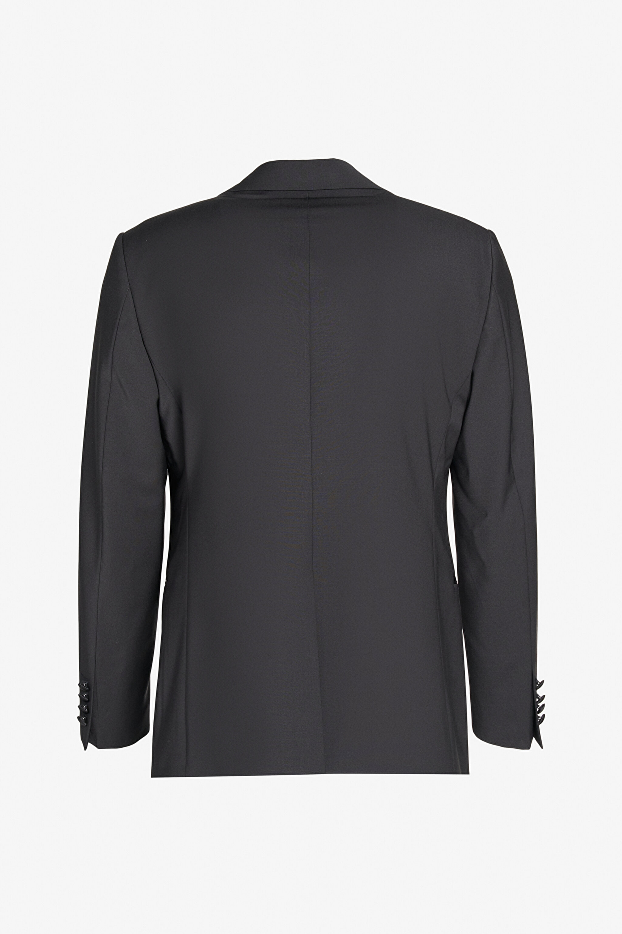 Slim Fit Dar Kesim Sivri Yaka Smokin Takım - Siyah (görsel 11)