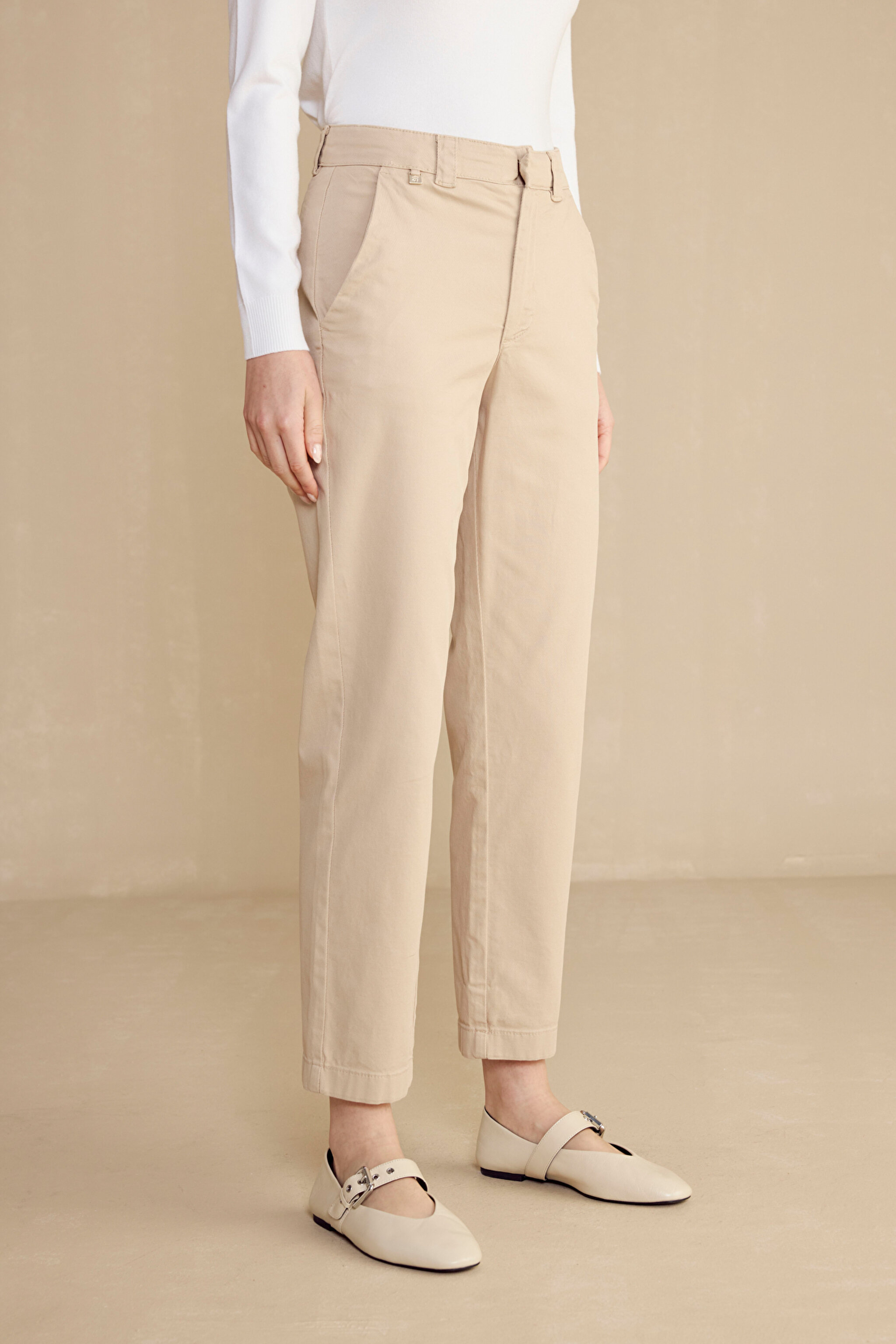 Dikme Logo Detaylı Basic Duble Paça Pantolon - Bej (görsel 9)