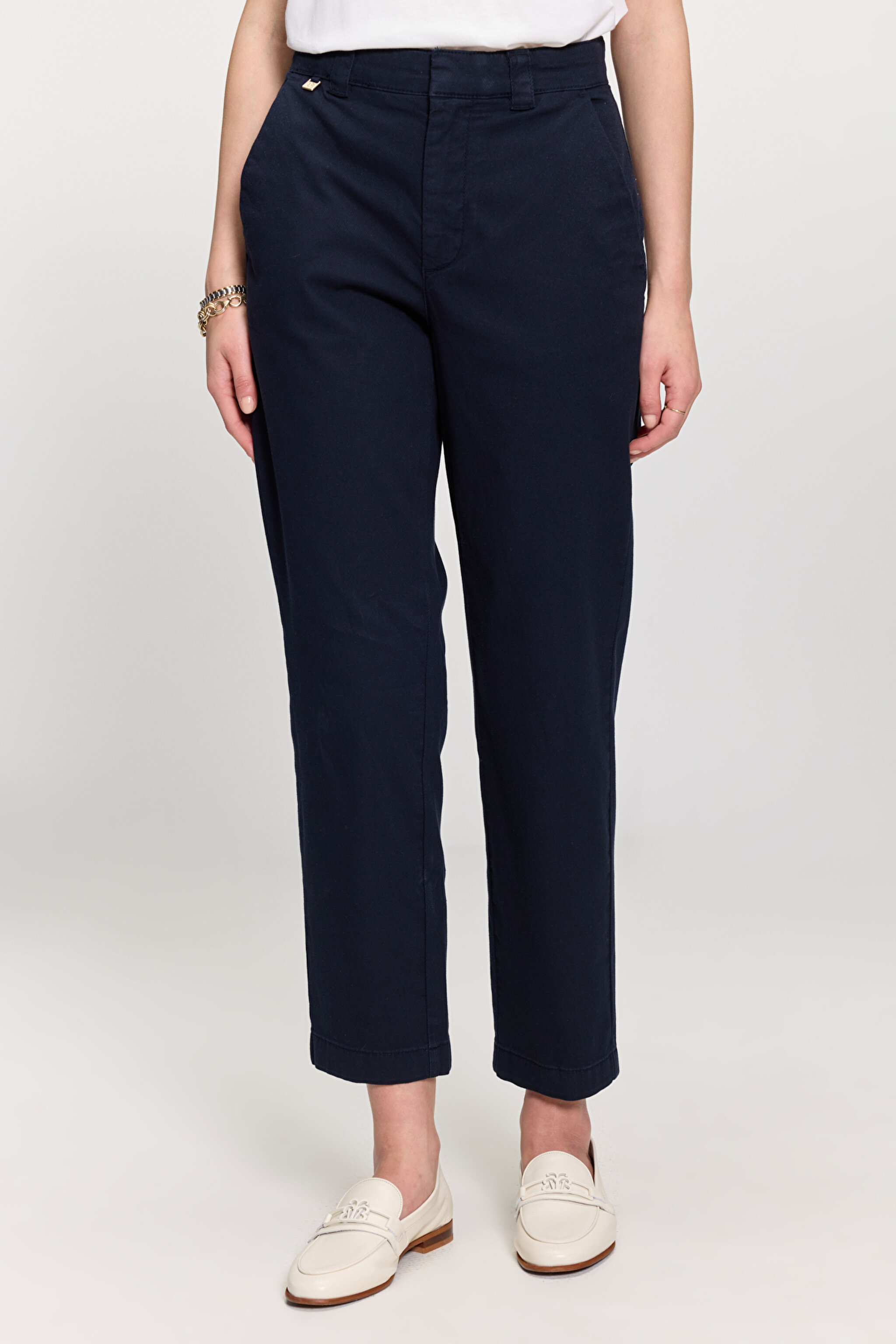 Dikme Logo Detaylı Basic Duble Paça Pantolon - Lacivert (görsel 4)