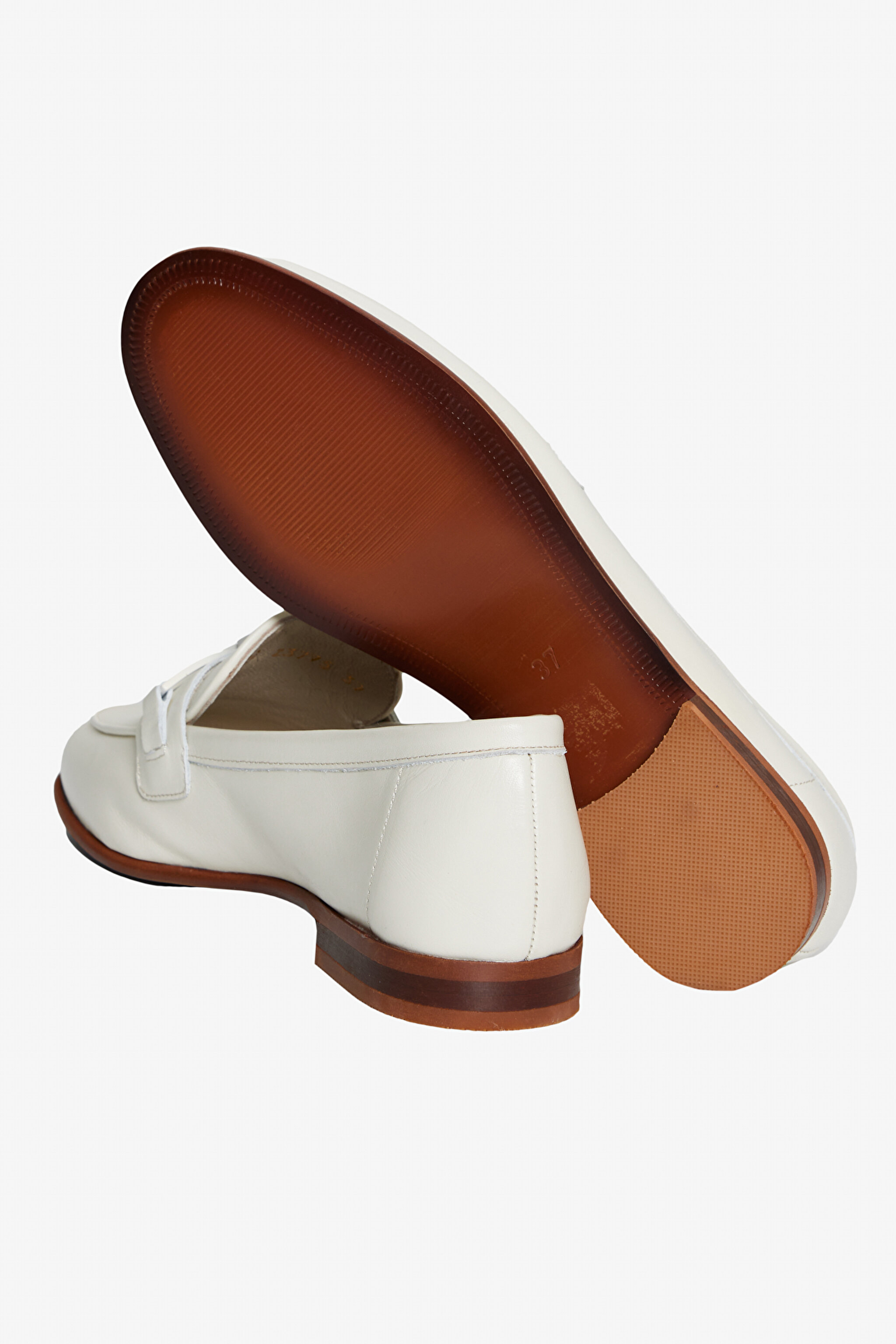 %100 Deri Loafer Ayakkabı - Bej (görsel 4)