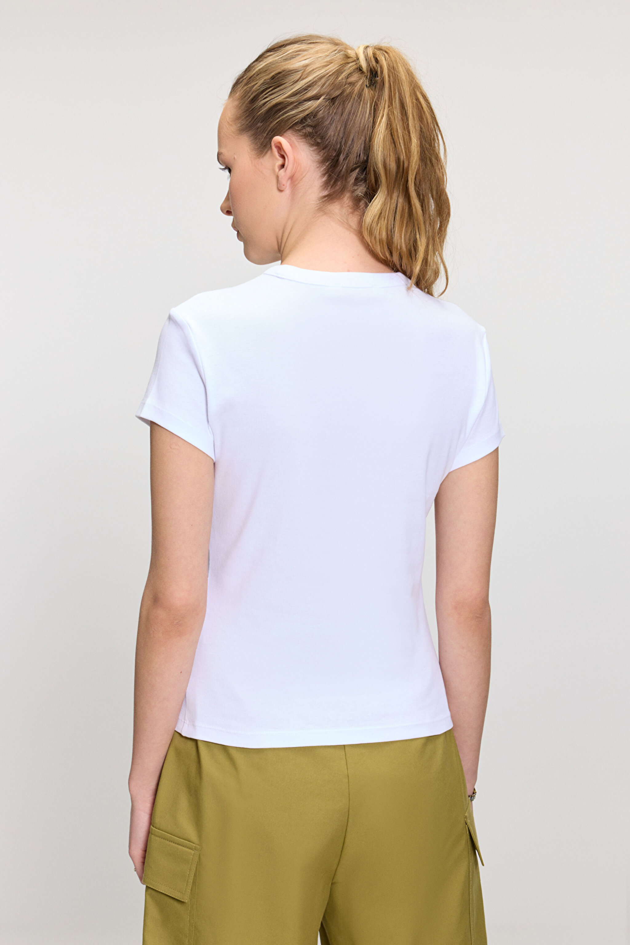 Bisiklet Yaka Basic Kad n T Shirt BBSS24FTS001100 Brooks Brothers