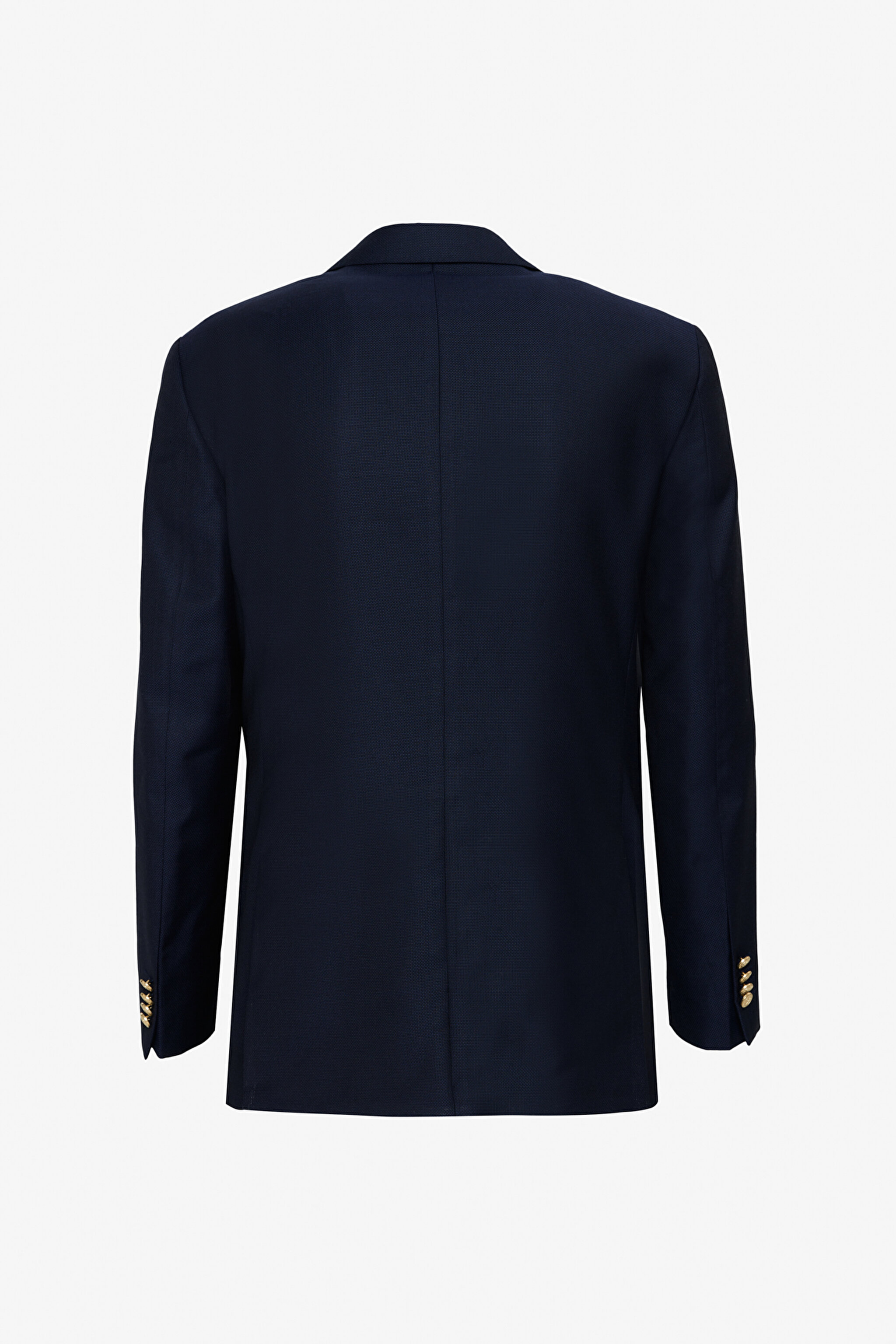 100% Yün Regular Fit Mono Yaka Ceket - Lacivert (görsel 2)