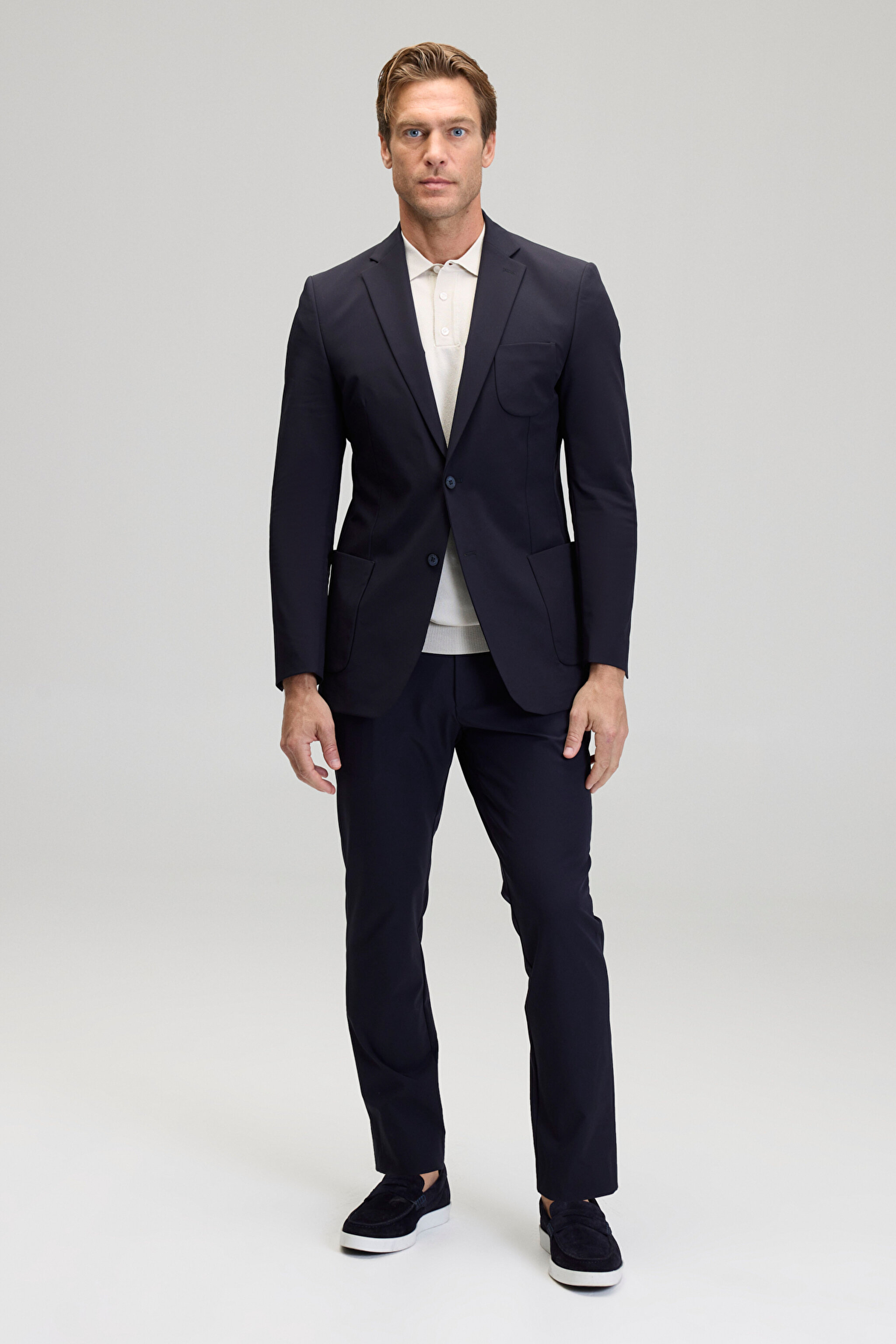 Slim Fit Mono Yaka Ceket - Lacivert (görsel 5)