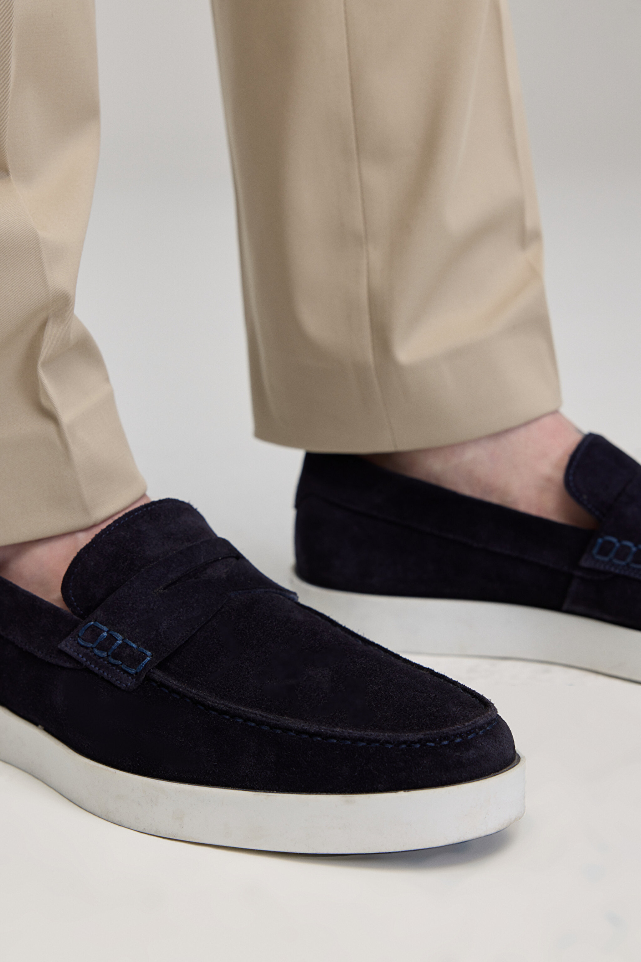 %100 Süet Loafer - Lacivert (görsel 2)